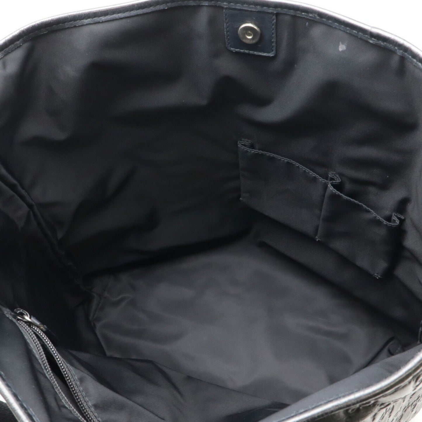 Gucci Black Rubber Leather Shoulder Bag Tote Bag ( )