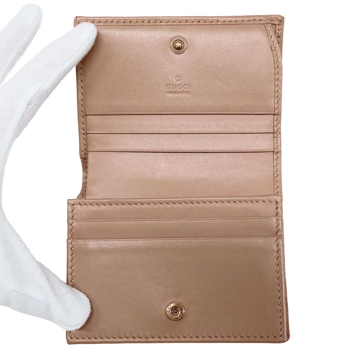 Gucci Pink Beige Leather Wallet (Bi-Fold) ( )