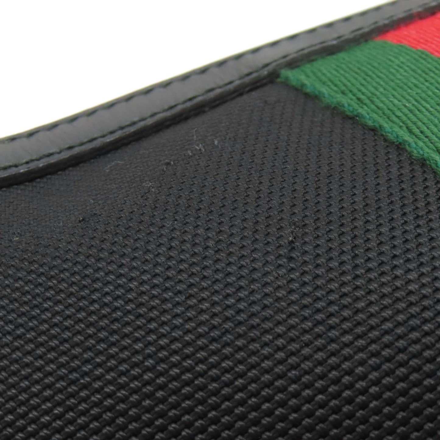 Gucci Sherry Line Black Canvas Shoulder Bag ( )