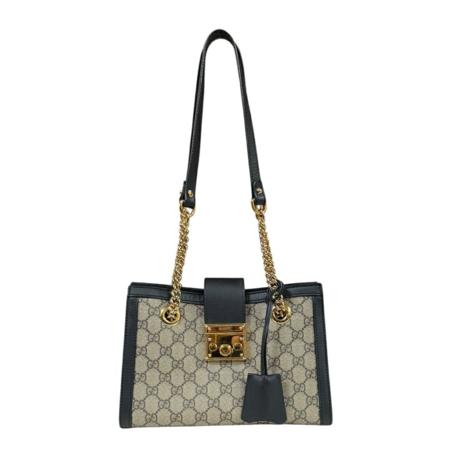 Gucci Beige Black Gg Supreme Shoulder Bag Tote Bag ( )