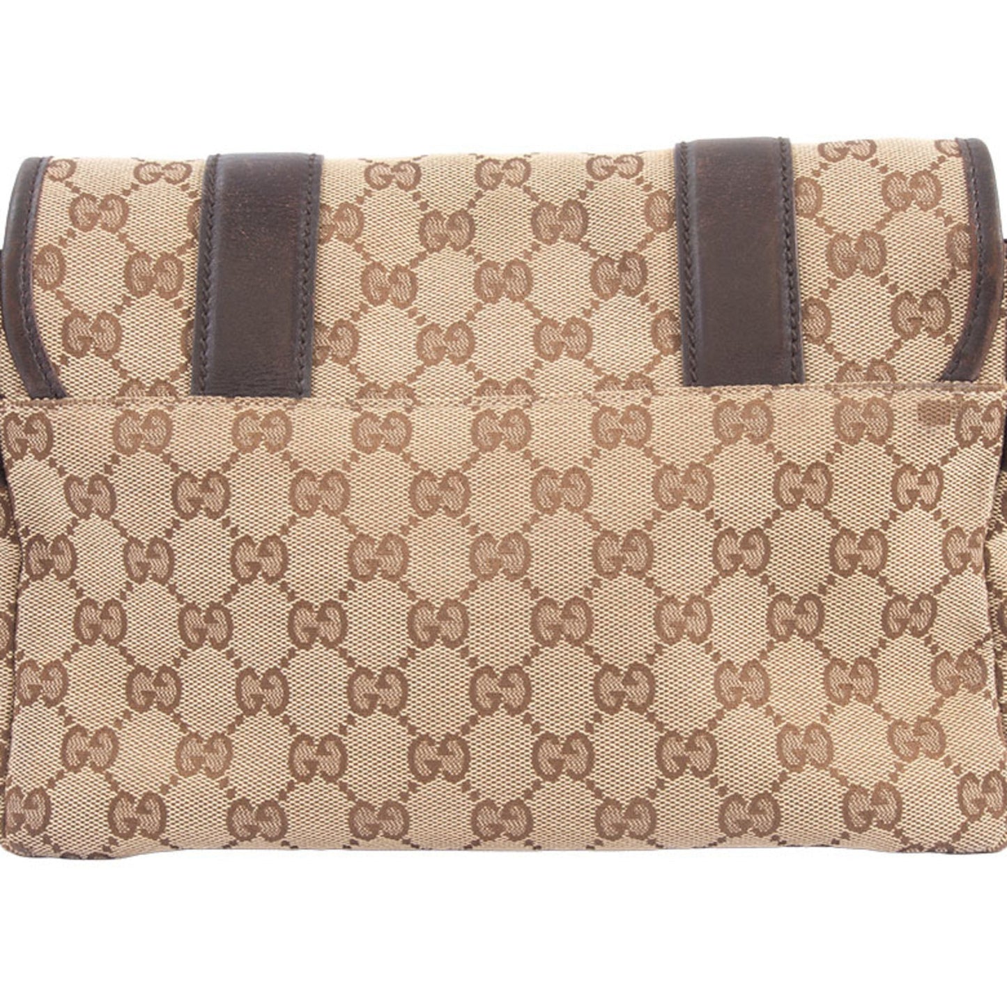 Gucci Beige Brown Gg Canvas Leather Shoulder Bag ( )