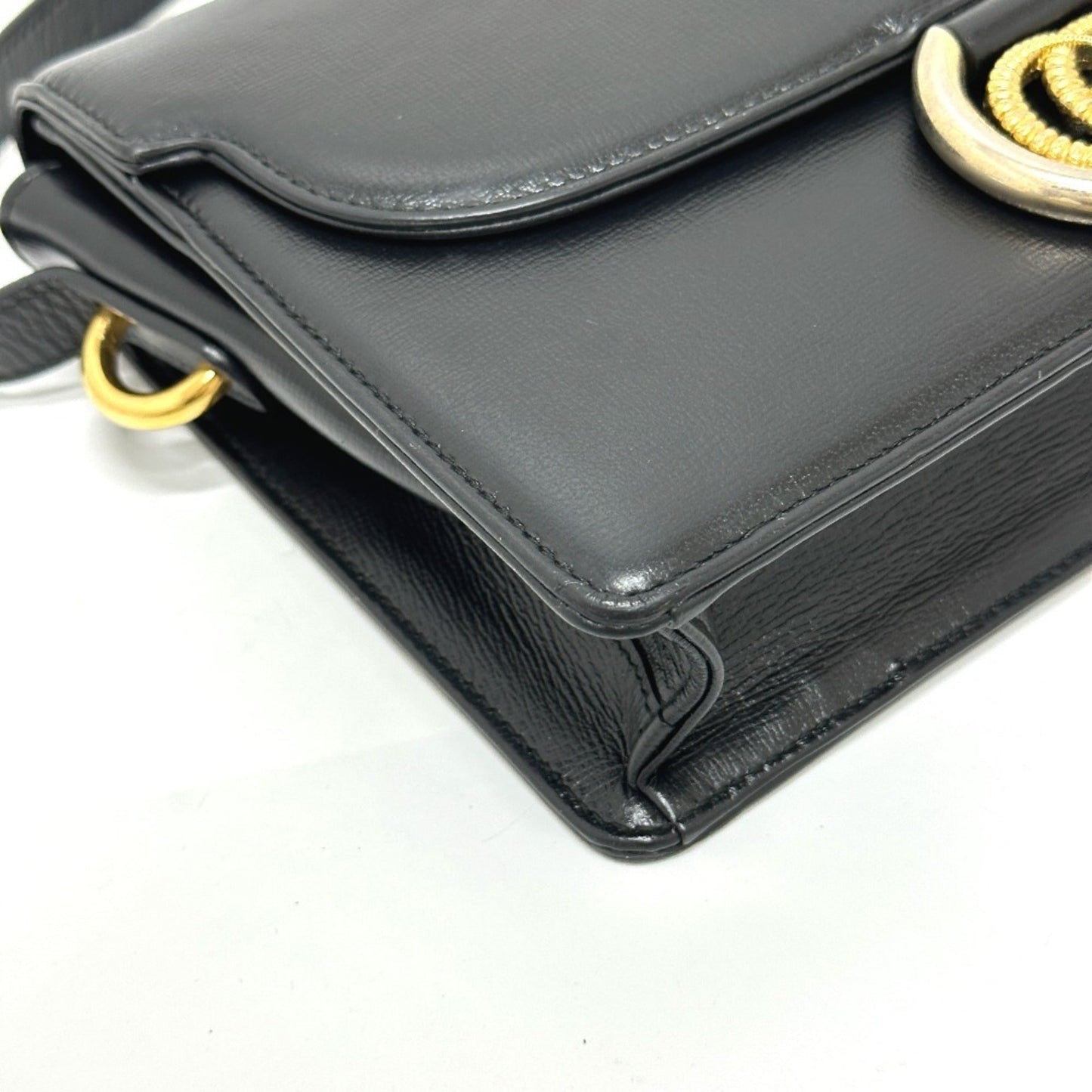 Gucci Black Leather Shoulder Bag ( )