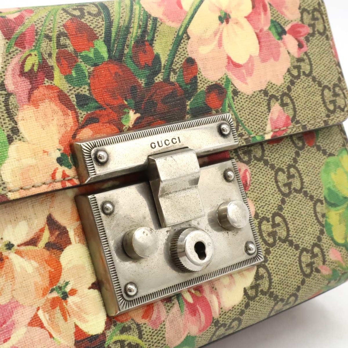Gucci Gg Blooms Beige Multi-Color Pink Pvc Leather Shoulder Bag ( )
