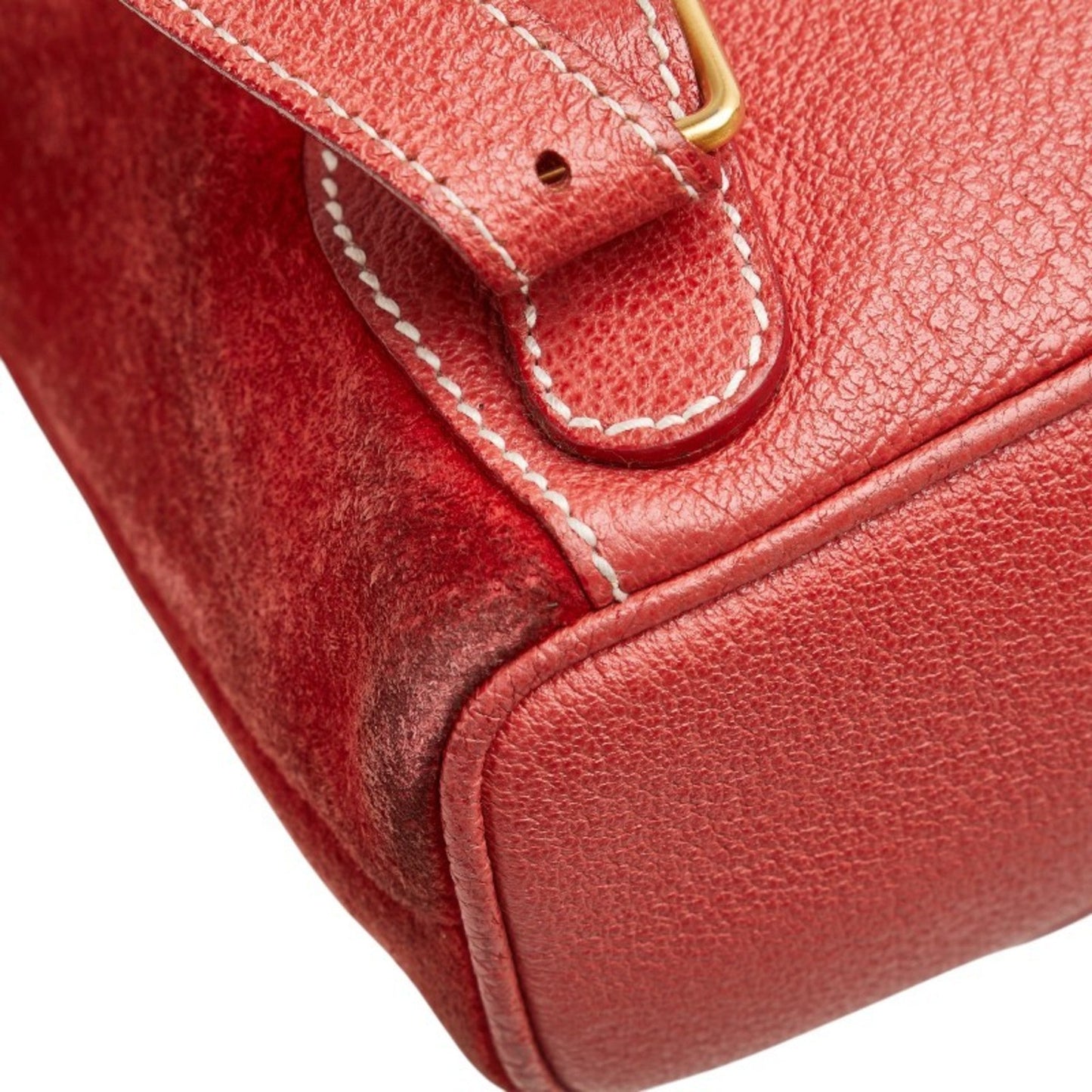 Gucci Bamboo Red Color Suede Leather Backpack ( )