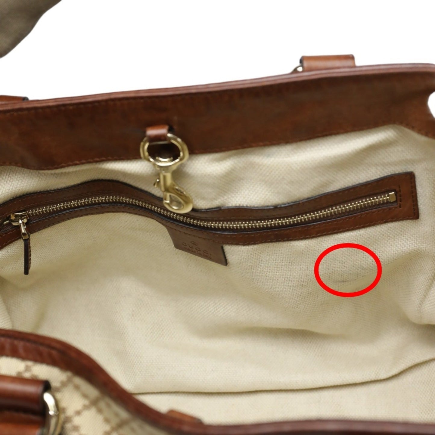 Gucci Brown Canvas Shoulder Bag Tote Bag ( )
