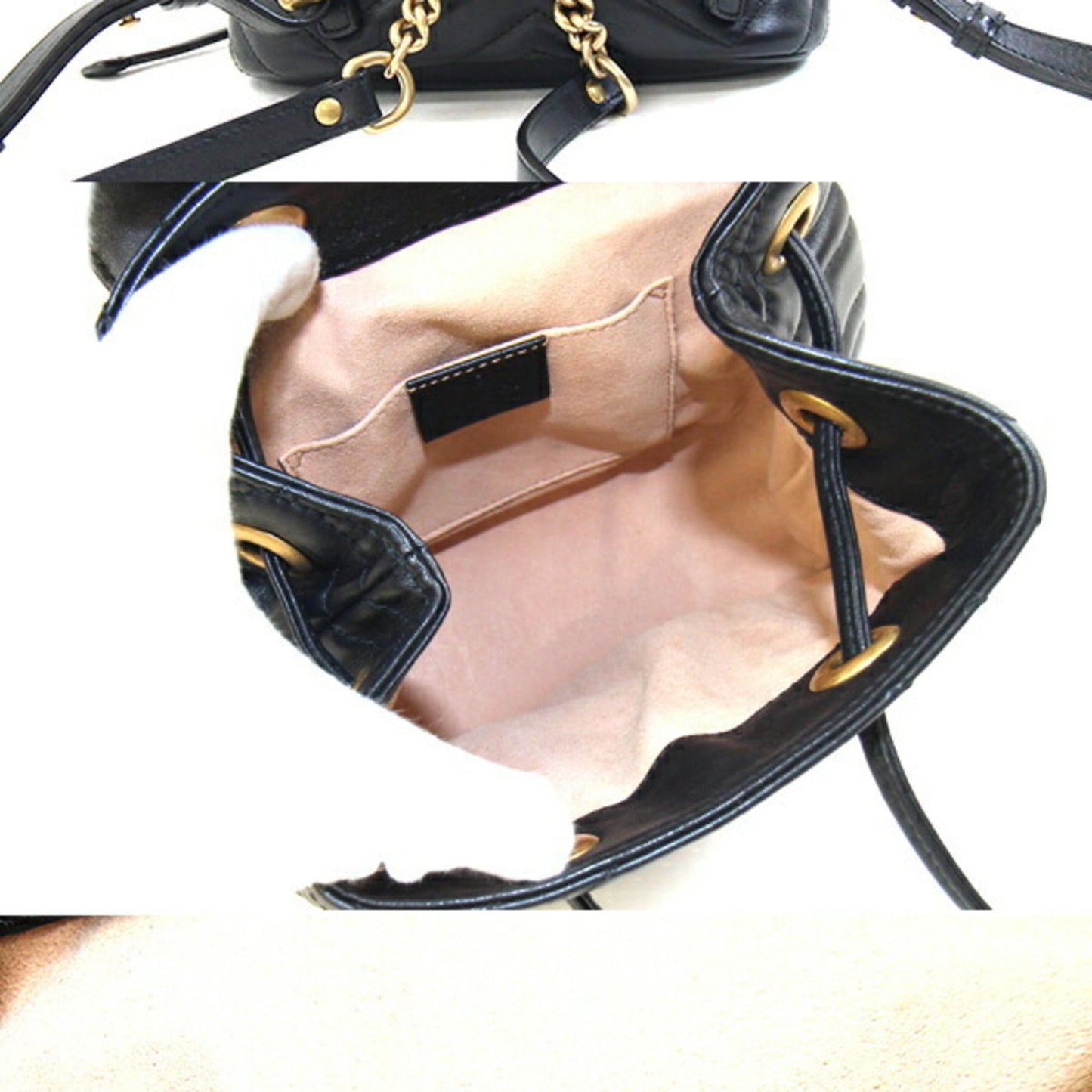 Gucci Gg Marmont Black Leather Backpack ( )