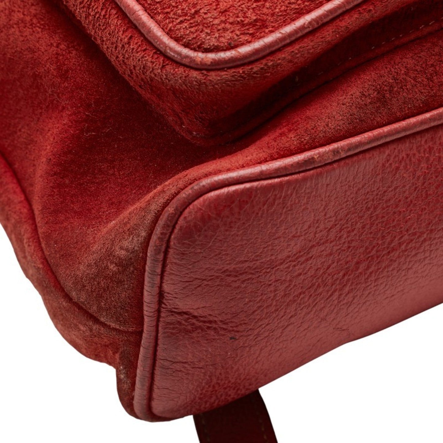 Gucci Red Brown Bamboo Leather Backpack ( )