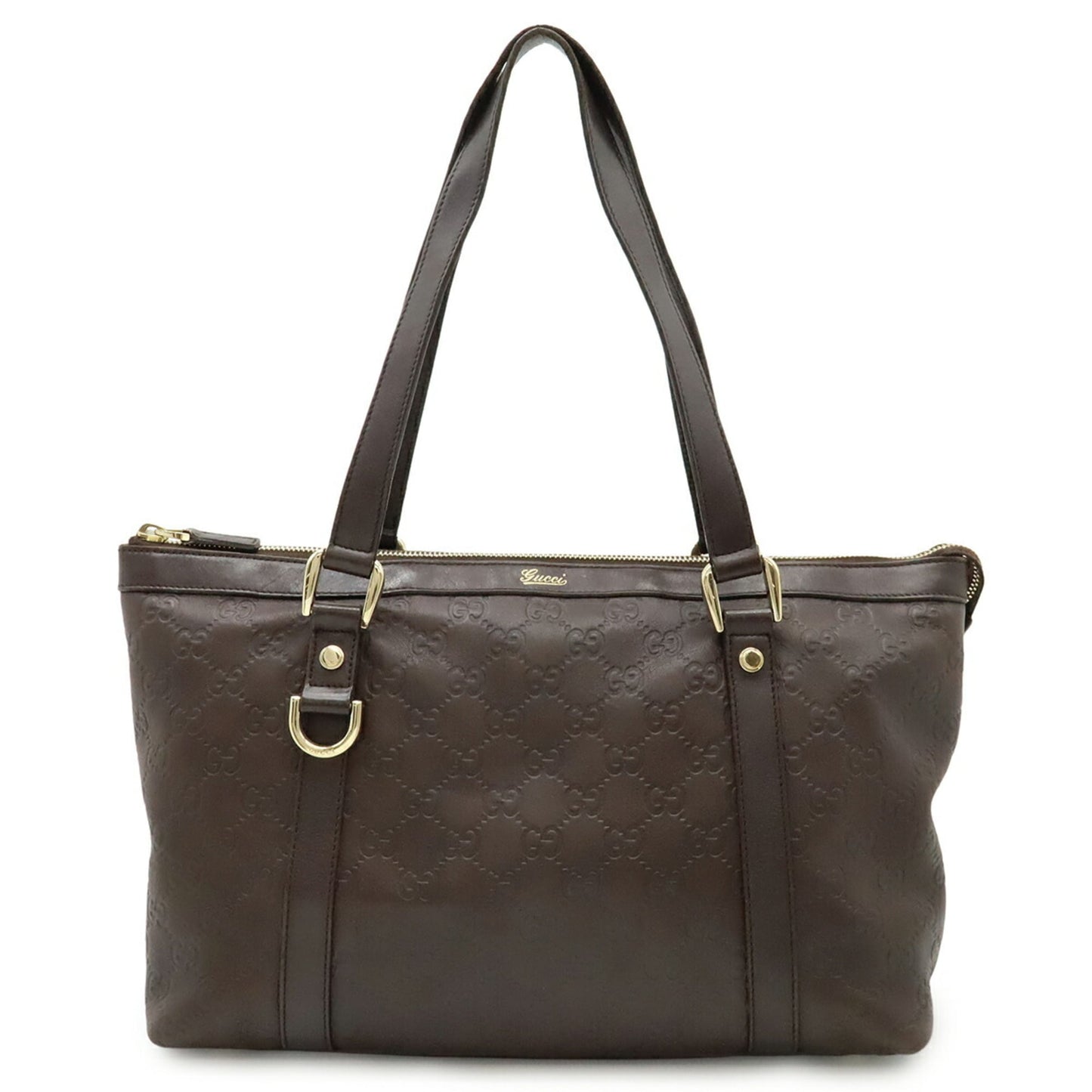 Gucci Brown Dark Brown Gg Leather Leather Shoulder Bag Tote Bag ( )