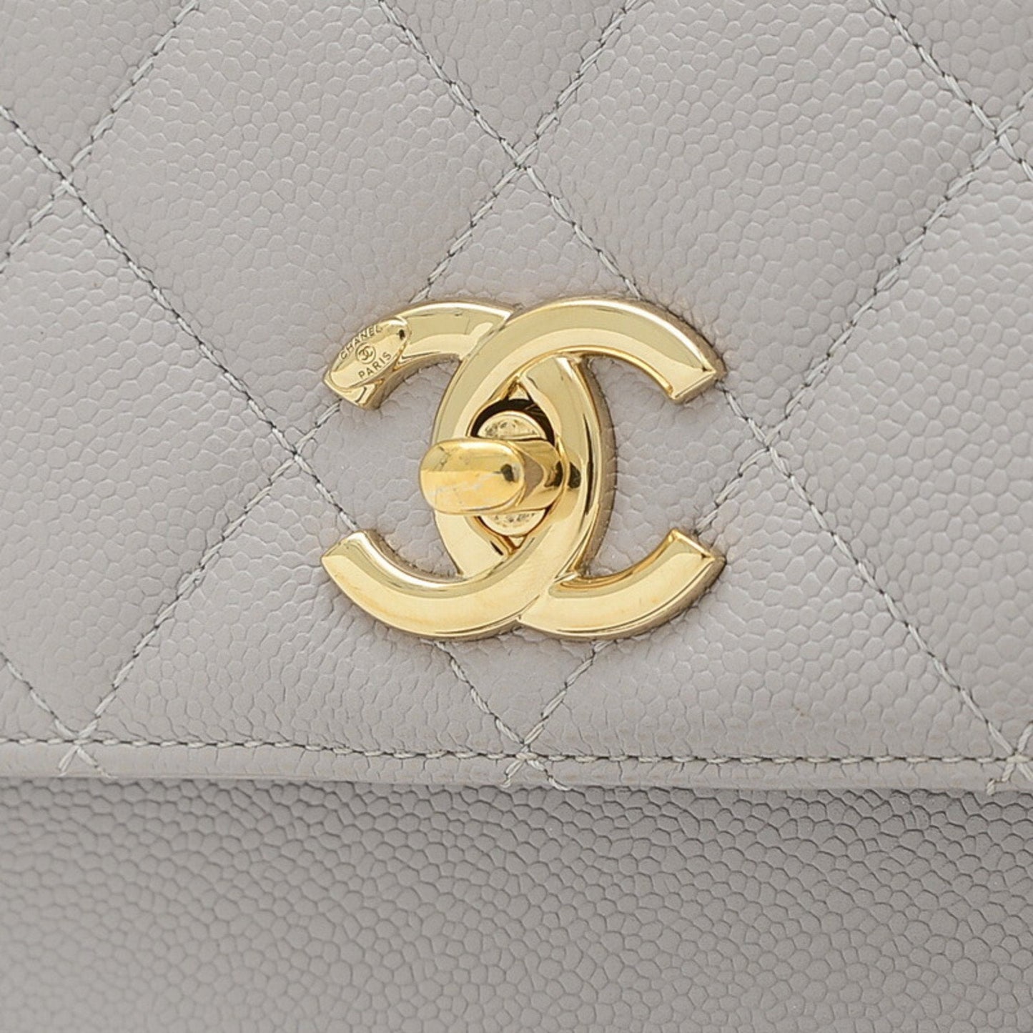 Chanel Affinity Chain Shoulder Bag in Caviar Skin Grey A93749