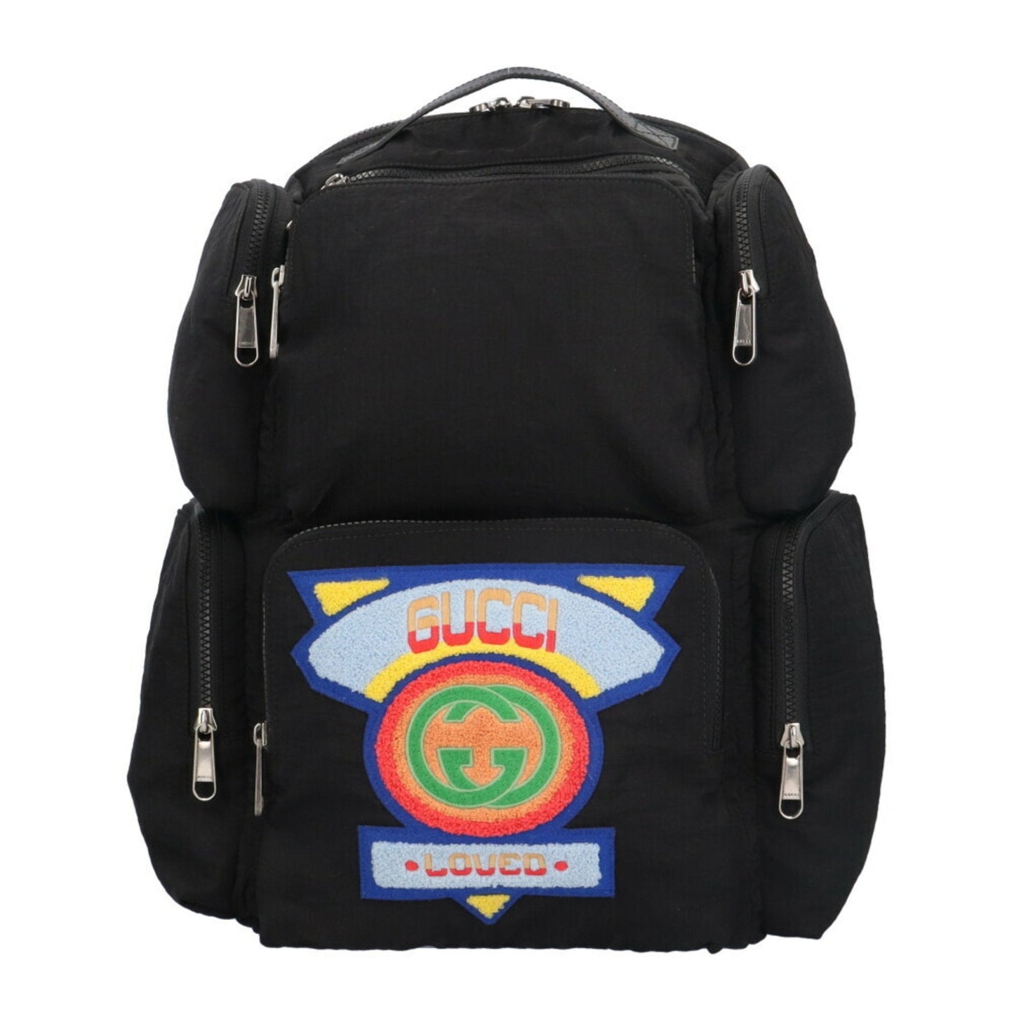 Gucci Black Multi-Color Nylon Backpack ( )