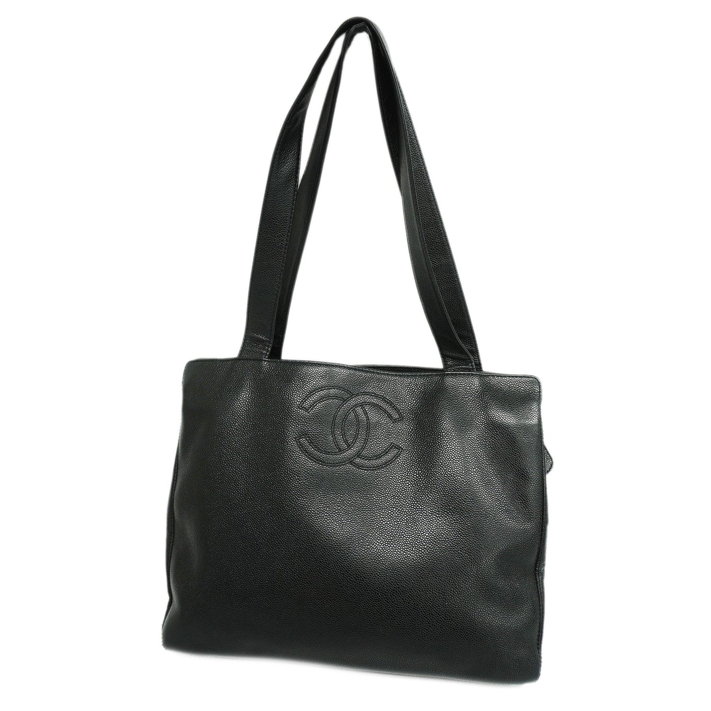 CHANEL  Matelasse Chain Shoulder Women's Caviar Leather Shoulder Bag Black