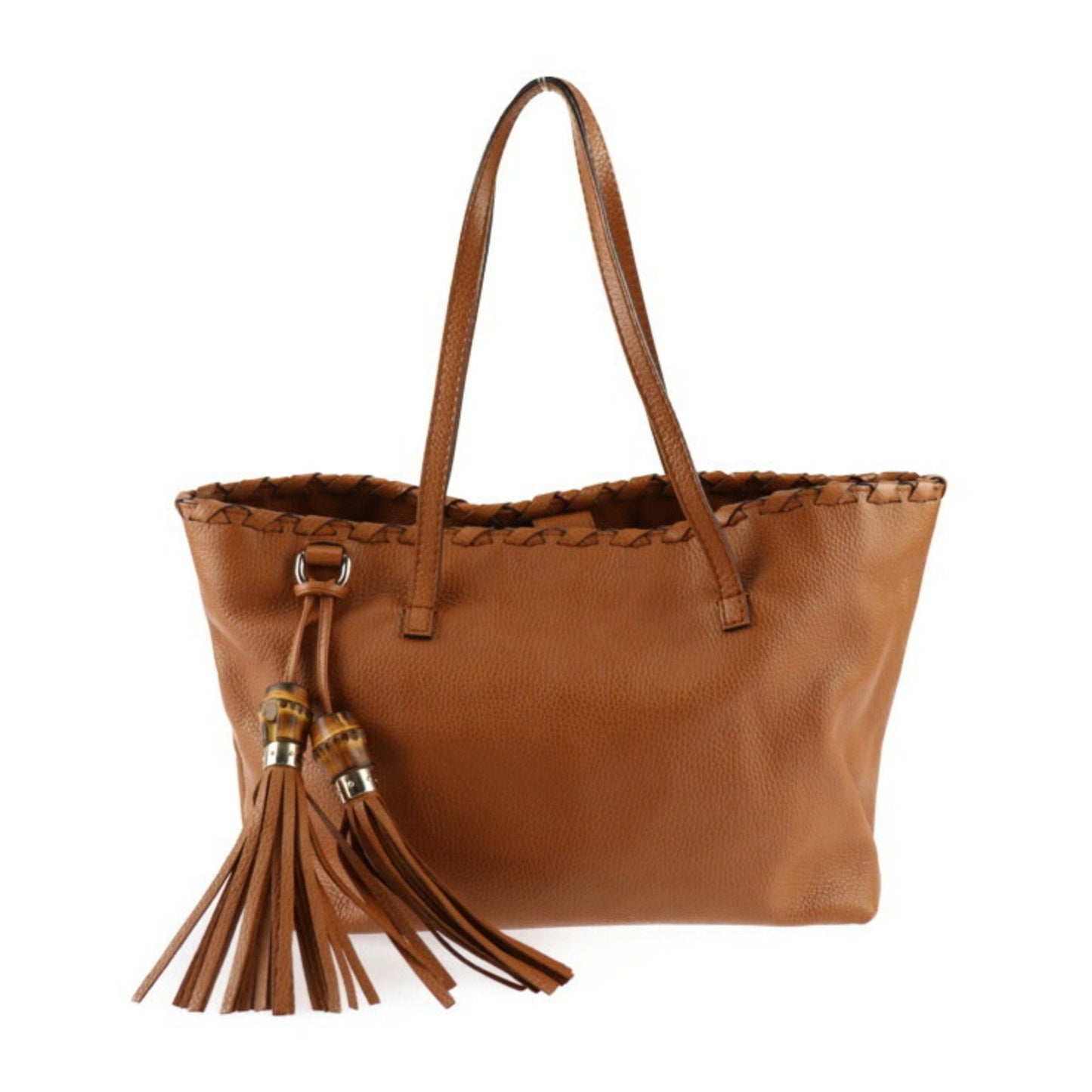 Gucci Brown Leather Handbag Shoulder Bag Tote Bag ( )