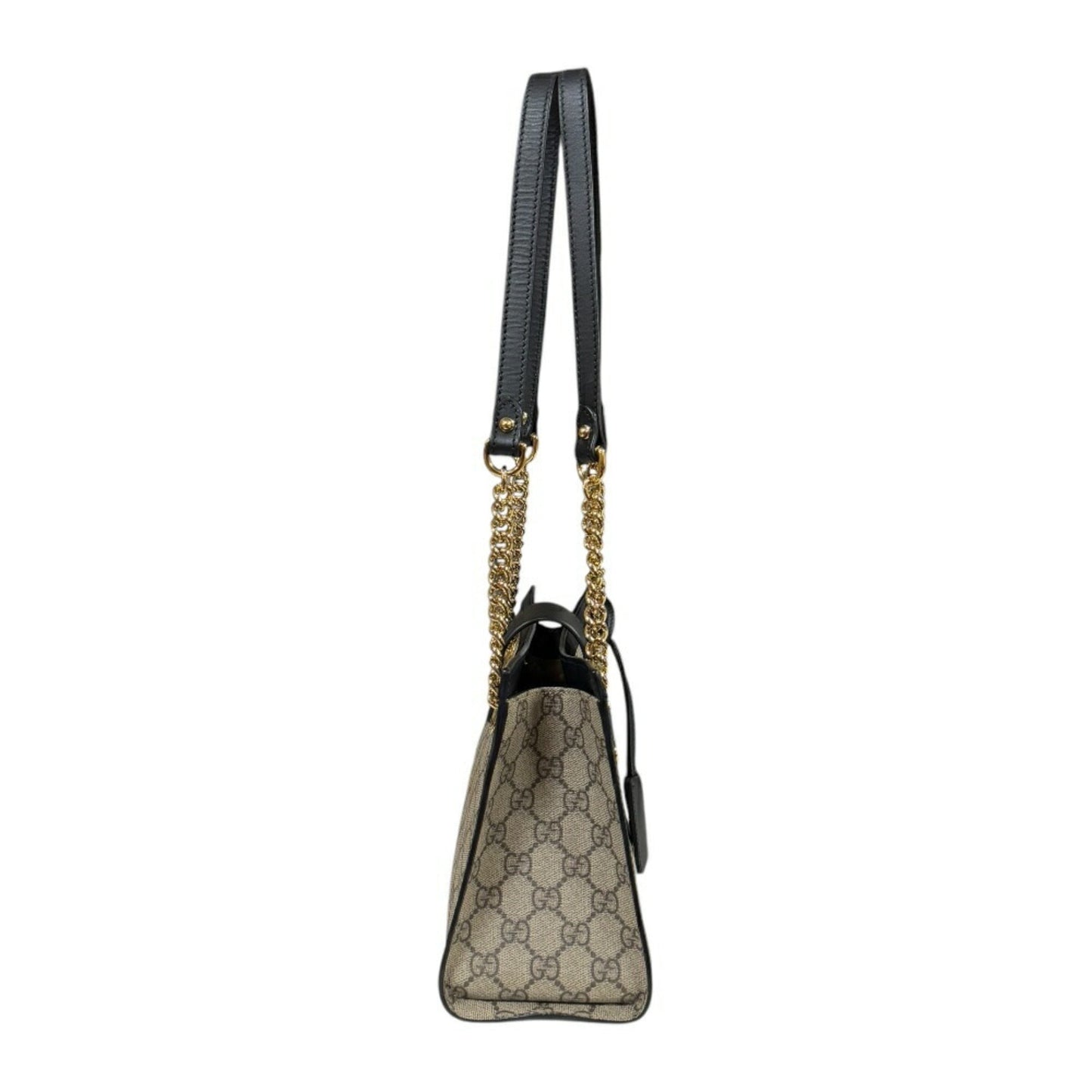 Gucci Beige Black Gg Supreme Shoulder Bag Tote Bag ( )