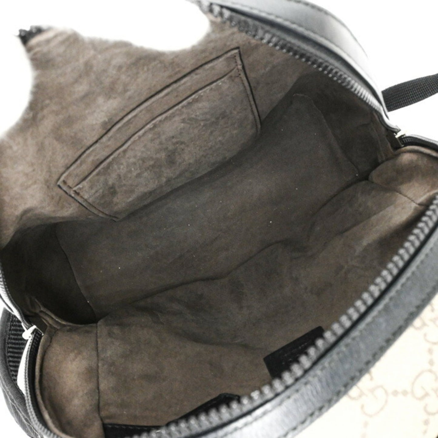 Gucci Beige Black Gg Supreme Leather Backpack ( )