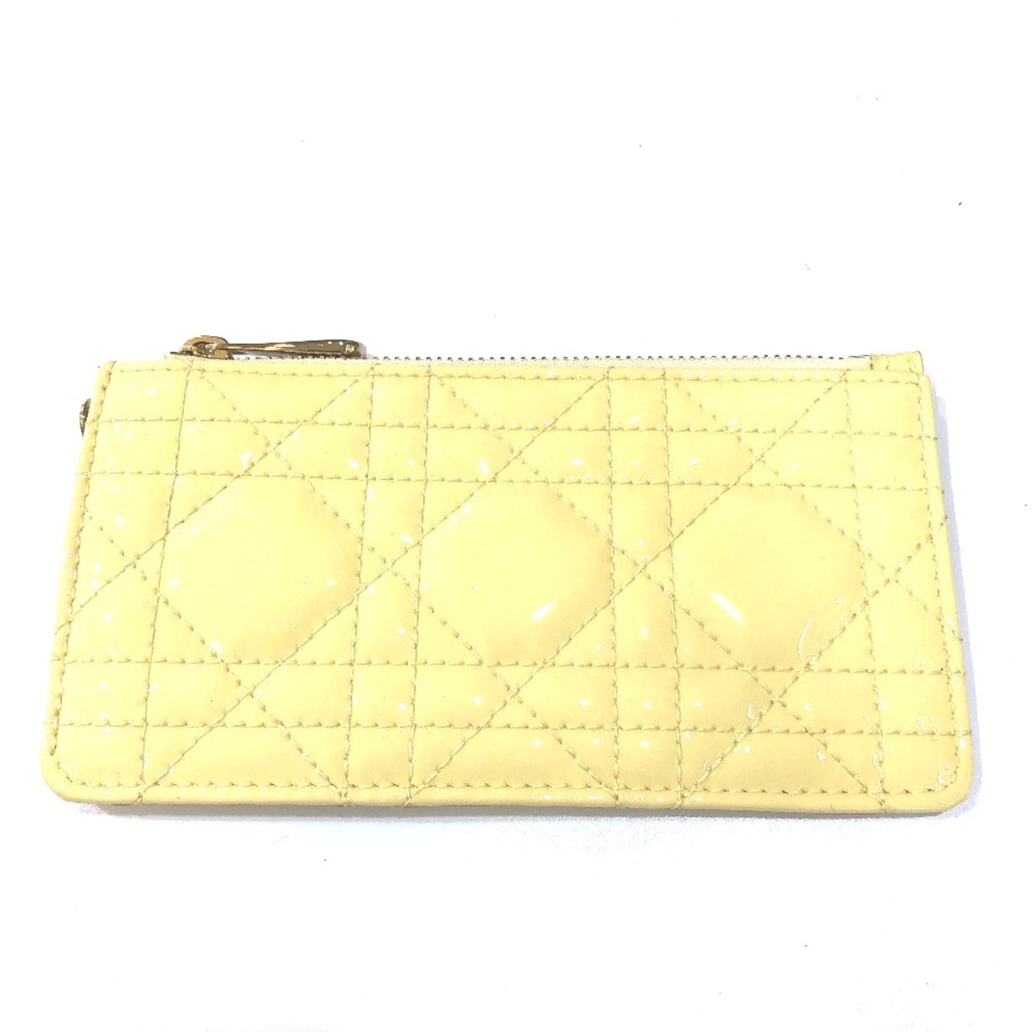 Christian Dior Beige Patent Leather Coin Purse/Coin Case ()
