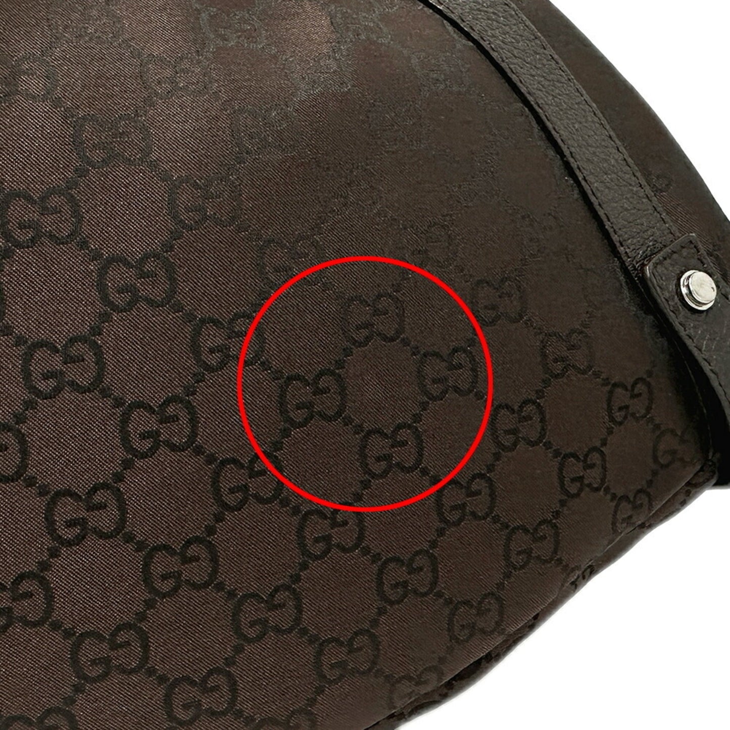 Gucci Abbey Dark Brown Nylon Shoulder Bag Tote Bag ( )