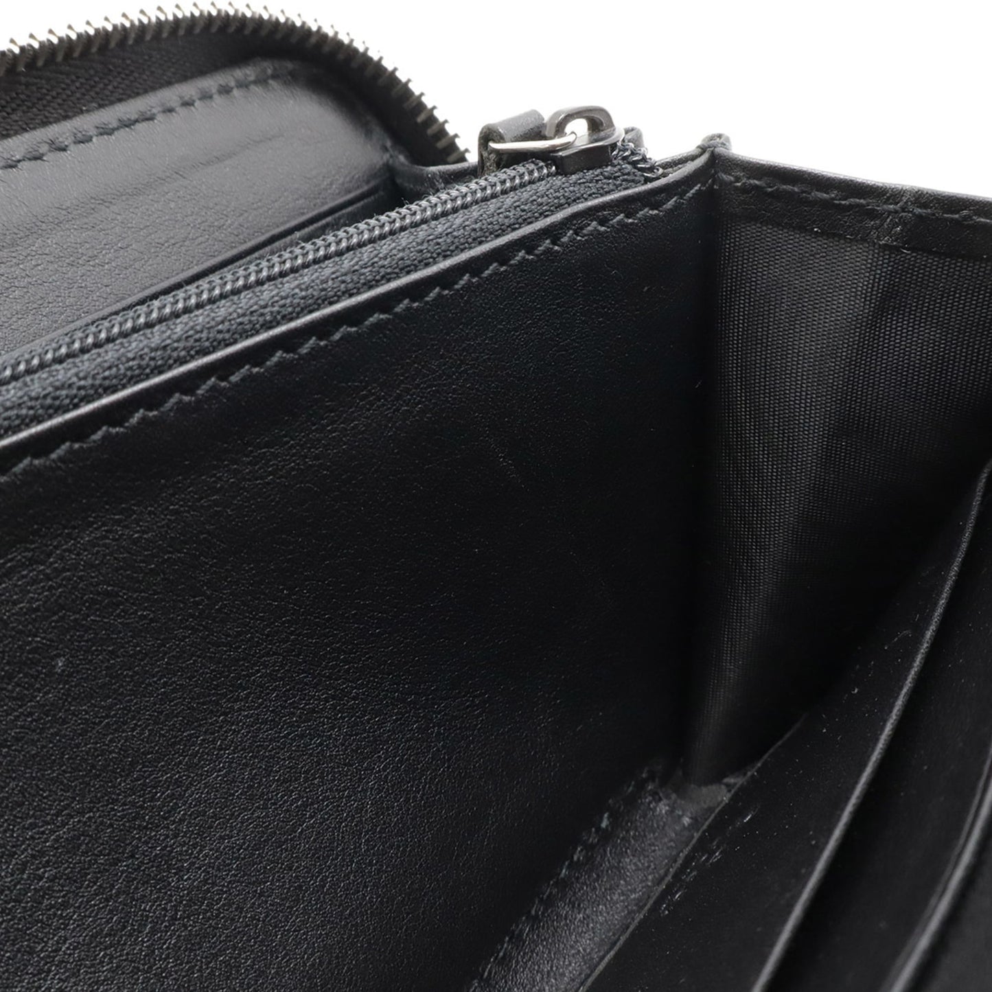 Gucci Black Micro Gg Leather Leather Long Wallet (Bi-Fold) ( )