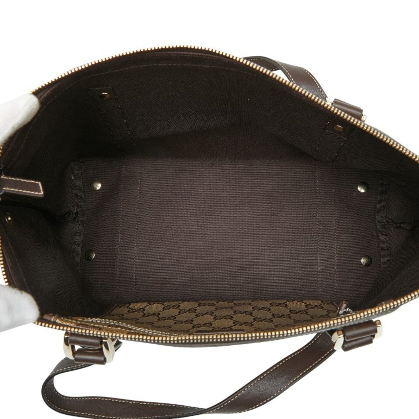 Gucci Gg Crystal Beige Brown Pvc Leather Tote Bag ( )