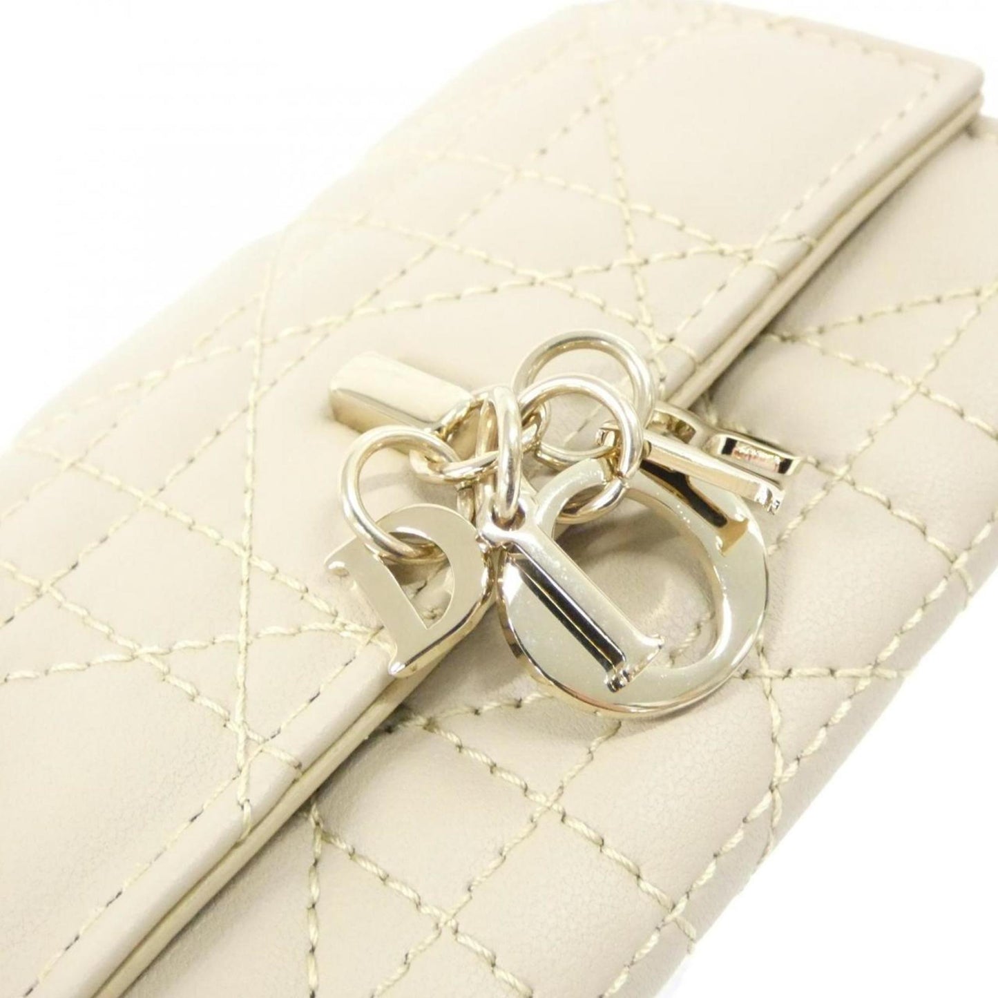 Christian Dior Beige Leather Wallet (Bi-Fold) ()
