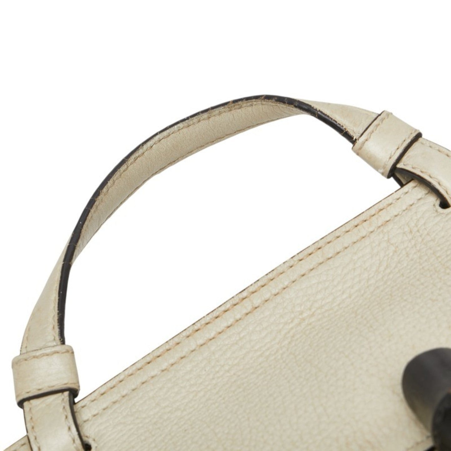 Gucci White Leather Shoulder Bag Tote Bag ( )