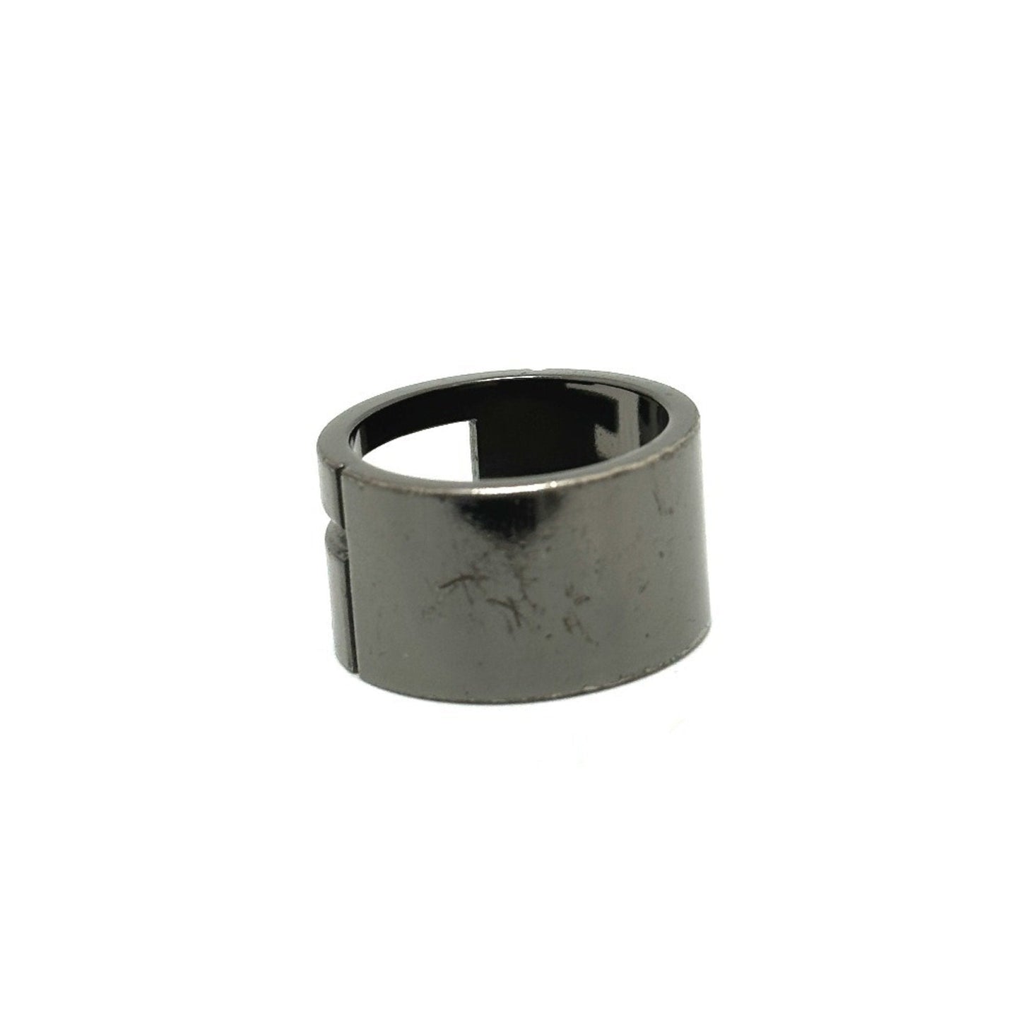 Gucci Black Silver Metal Band Ring ( )