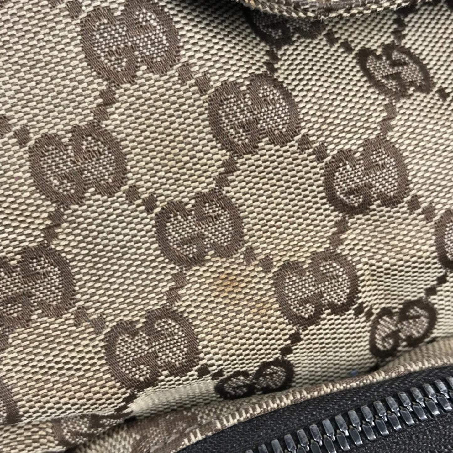 Gucci Beige Dark Brown Gg Canvas Backpack ( )