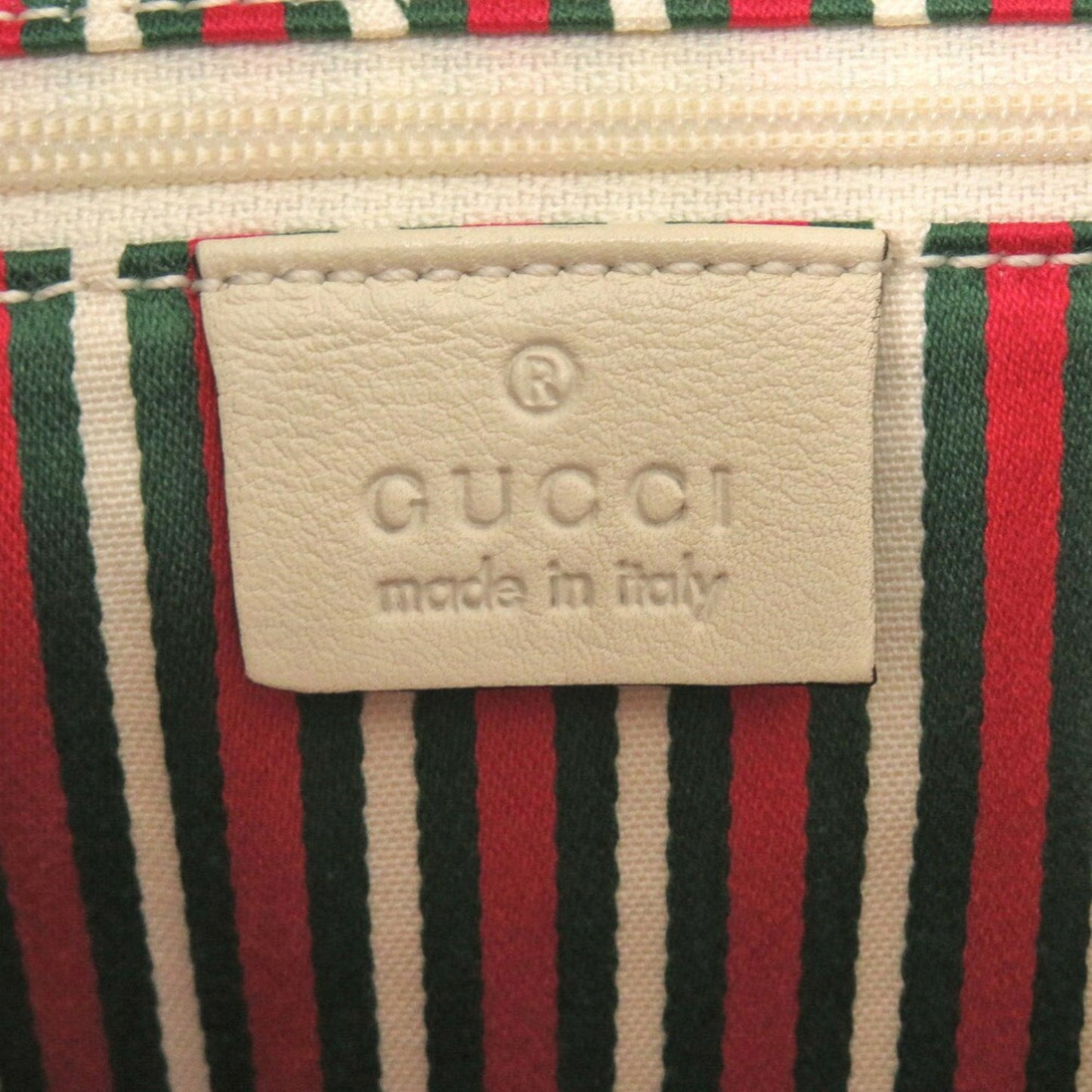 Gucci Beige White Gg Canvas Leather Tote Bag ( )