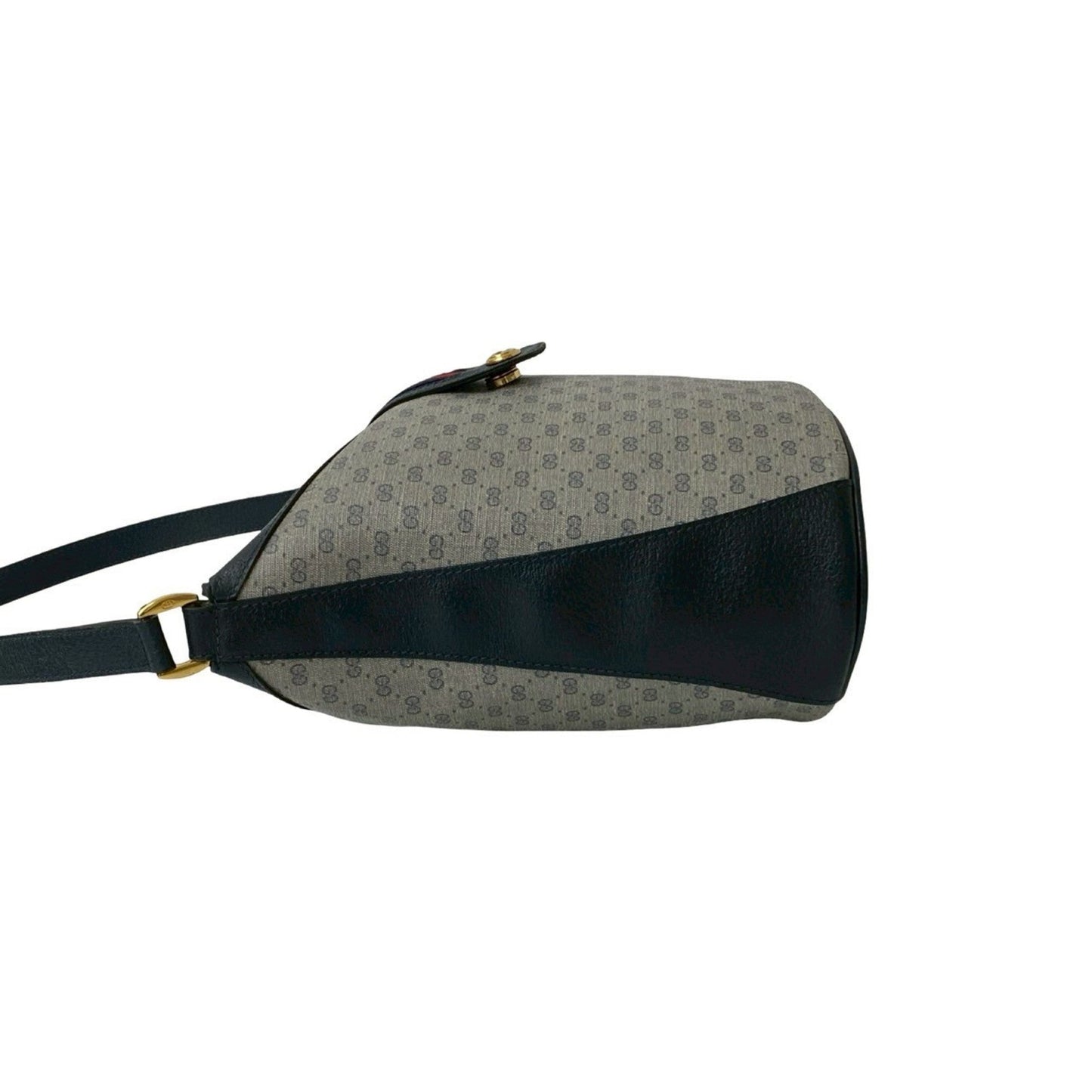Gucci Navy Red Color Leather Pvc Shoulder Bag ( )