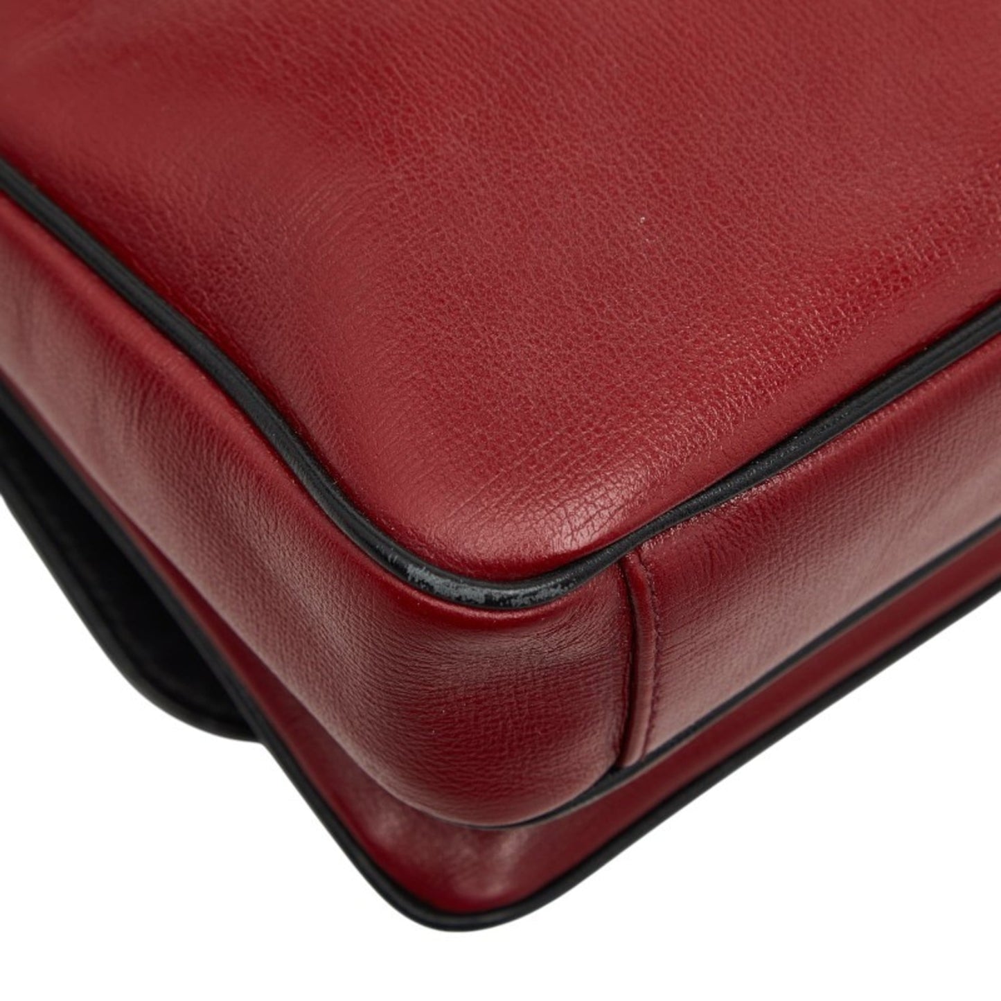 Gucci Black Red Color Leather Shoulder Bag ( )