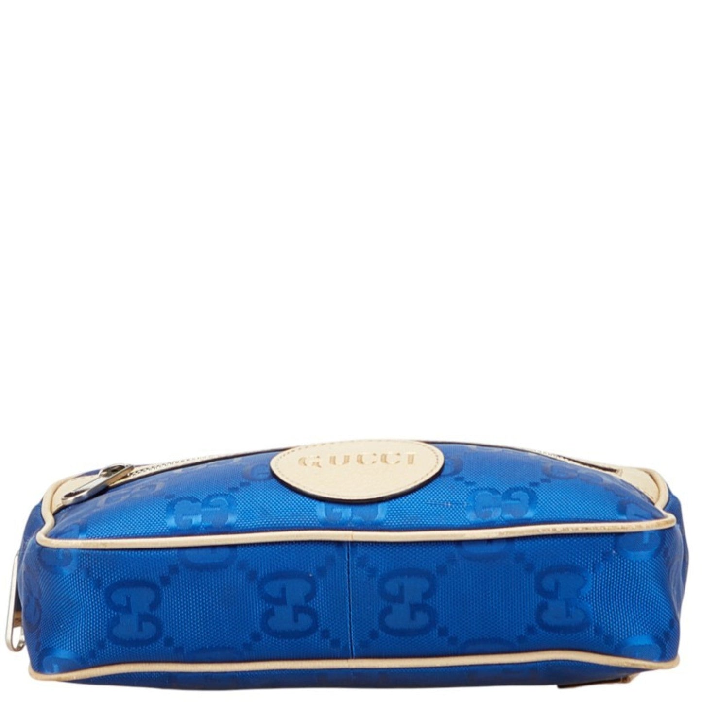 Gucci Beige Blue Nylon Leather Sling Bag ( )