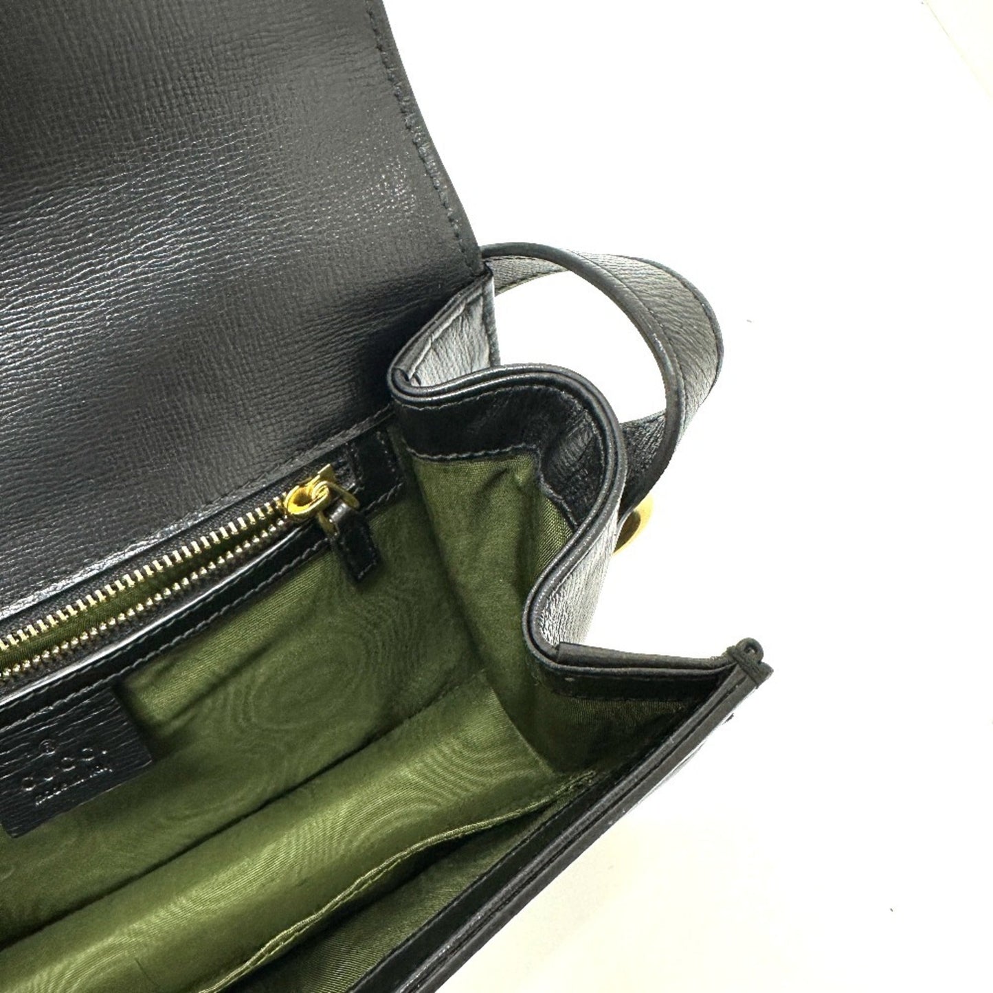 Gucci Black Leather Shoulder Bag ( )