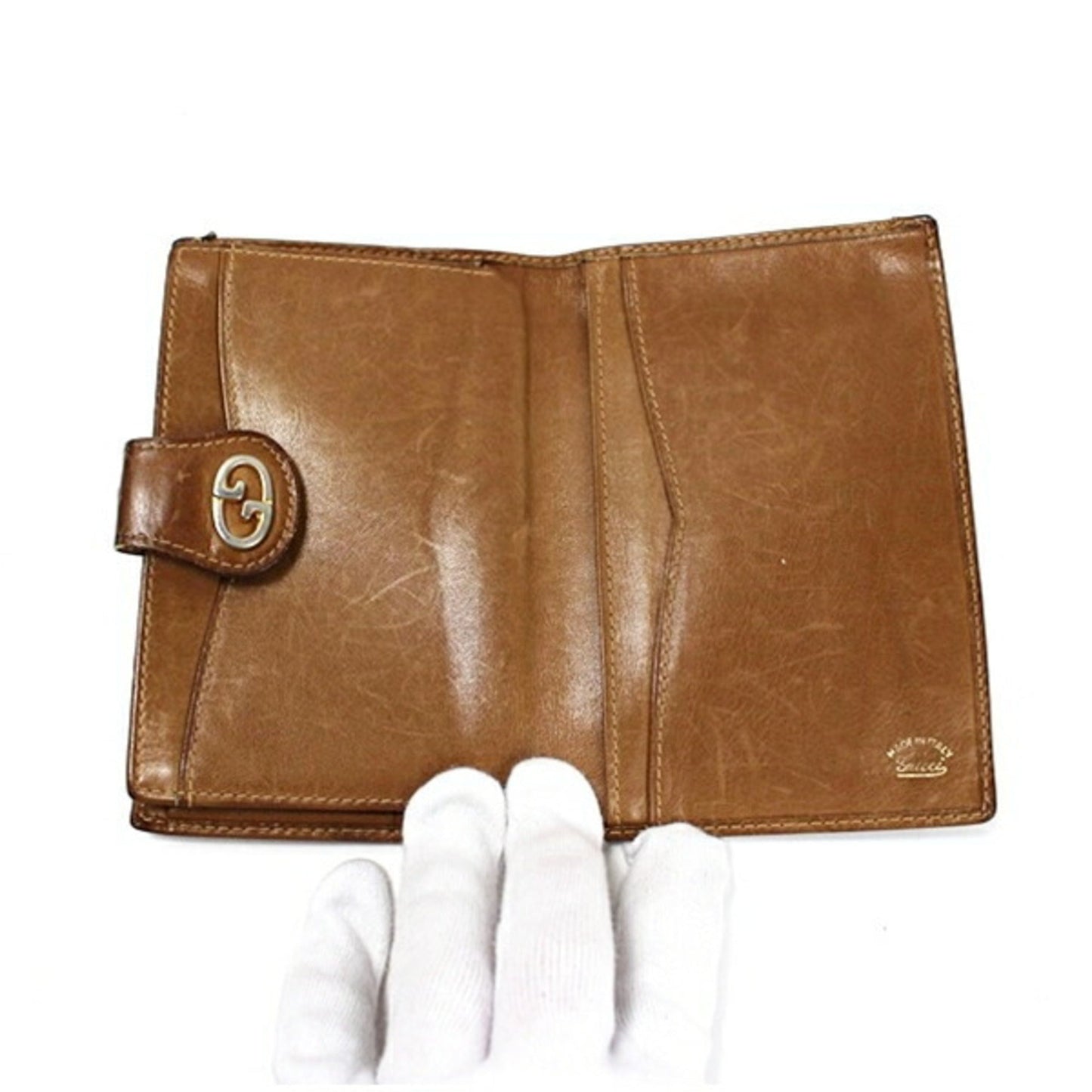 Gucci Brown Canvas Leather Wallet (Bi-Fold) ( )