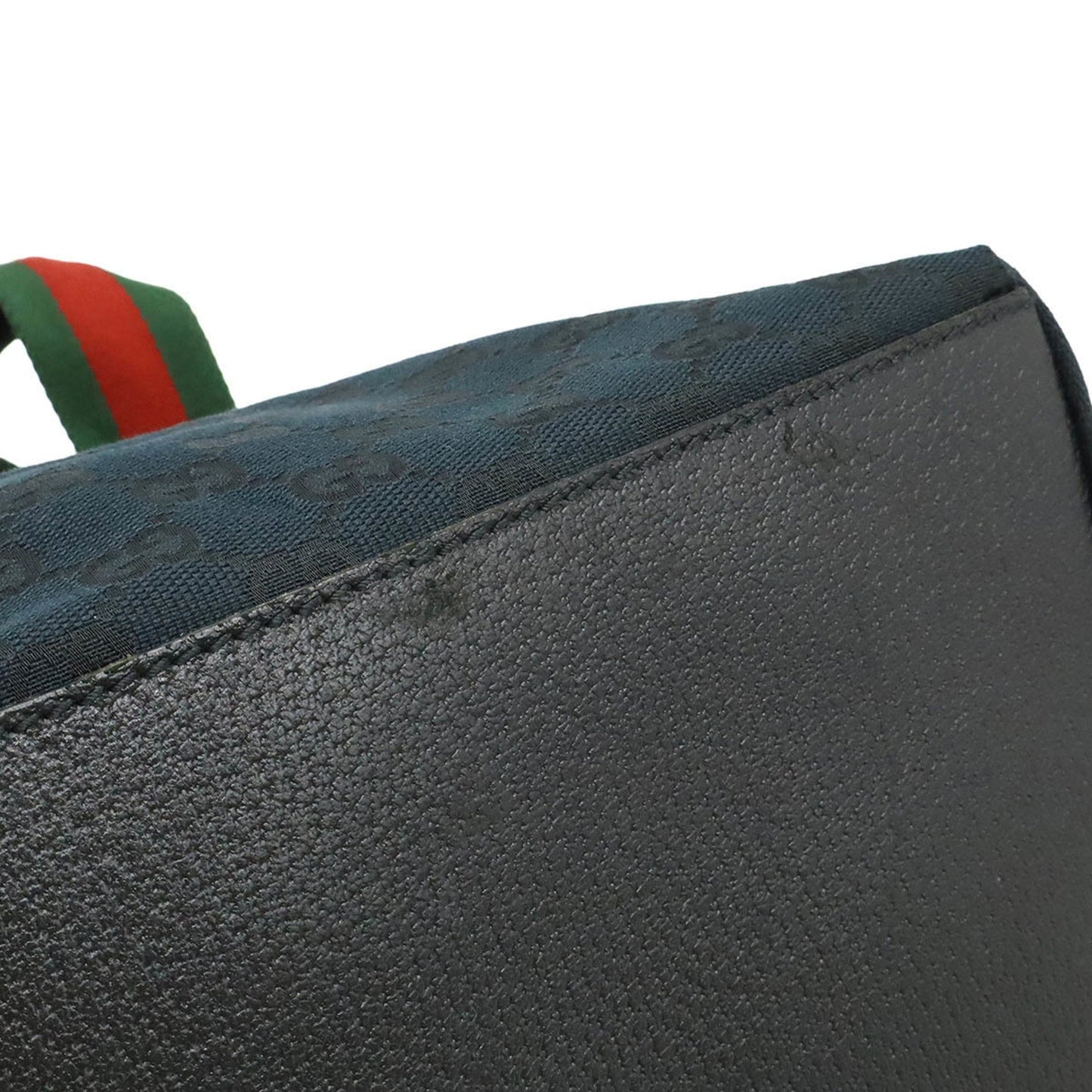 Gucci Black Green Red Color Canvas Leather Shoulder Bag Tote Bag ( )