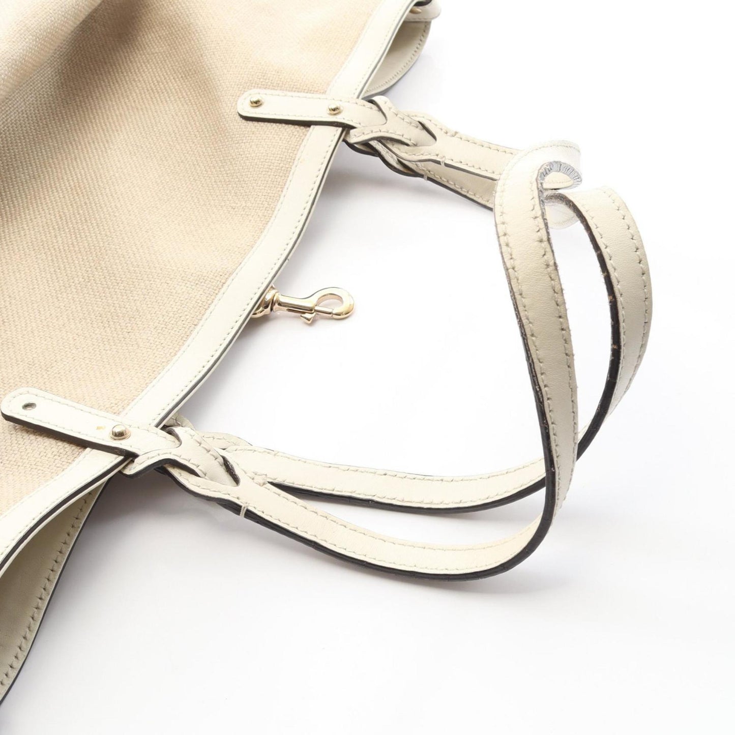 Gucci Beige Canvas Leather Tote Bag ( )