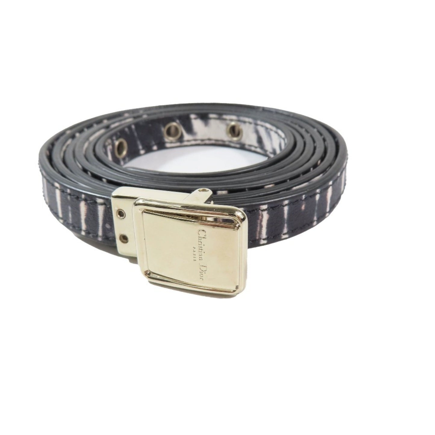 Christian Dior Black White Standard Belt ()