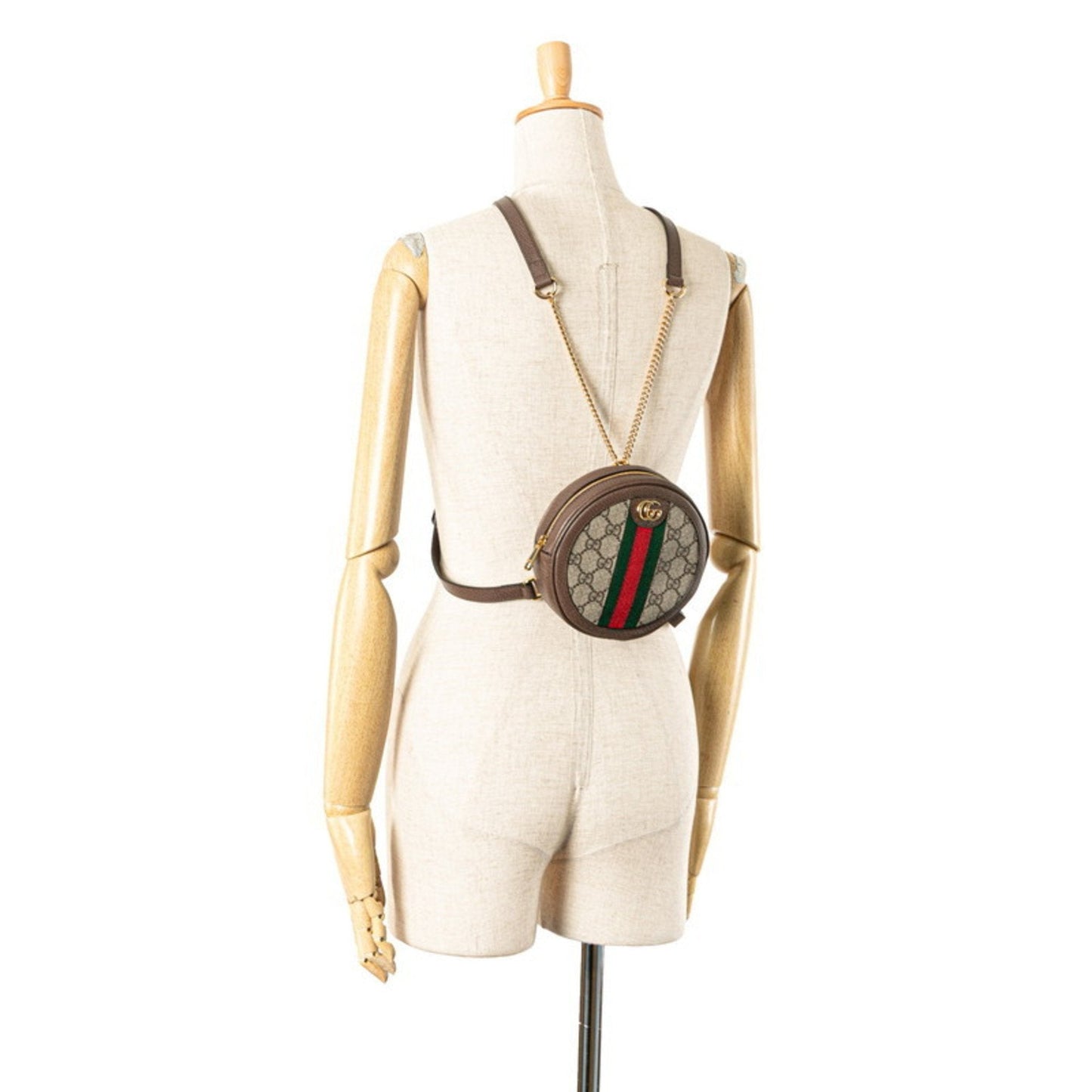 Gucci Beige Brown Pvc Leather Backpack ( )
