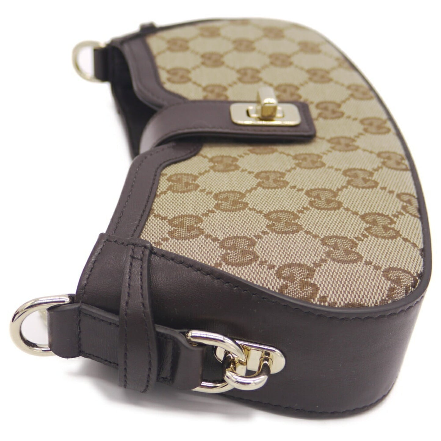 Gucci Beige Gg Canvas Leather Shoulder Bag ( )