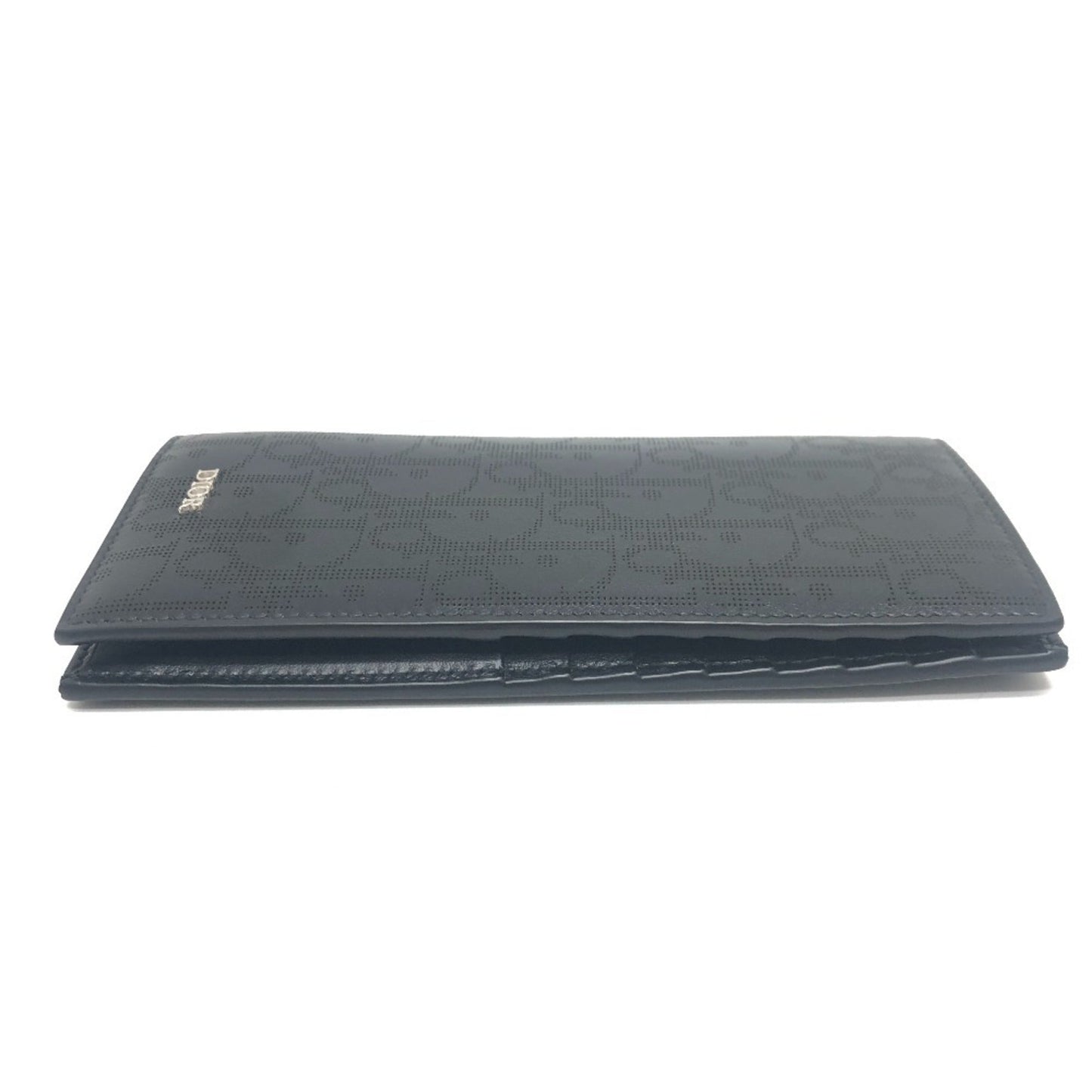 Christian Dior Black Leather Long Wallet (Bi-Fold) ()