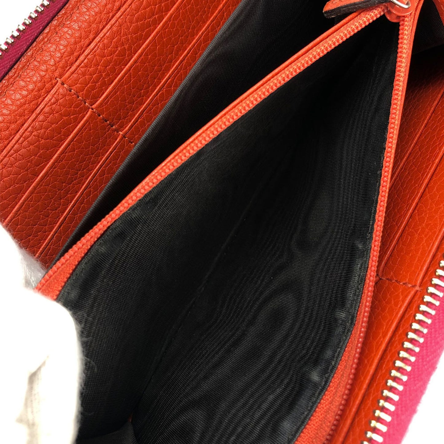 Gucci Bamboo Orange Pink Leather Long Wallet (Bi-Fold) ( )