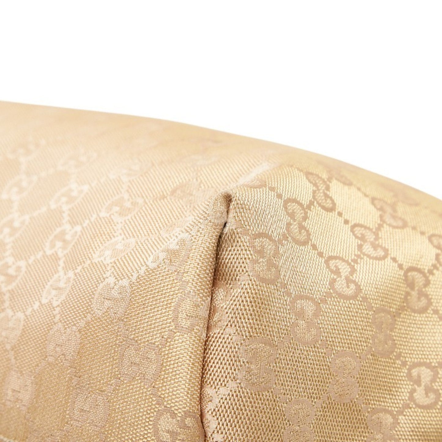 Gucci Beige Gold Canvas Leather Handbag Tote Bag ( )