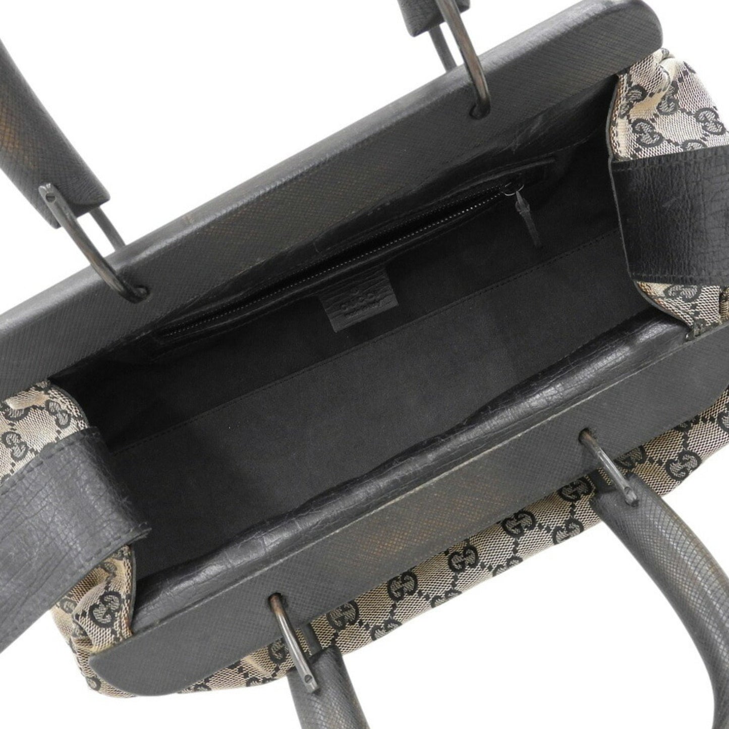Gucci Gg Canvas Beige Black Brown Gg Canvas Handbag ( )