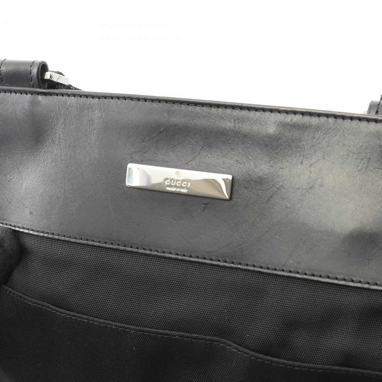 Gucci Black Canvas Leather Shoulder Bag ( )