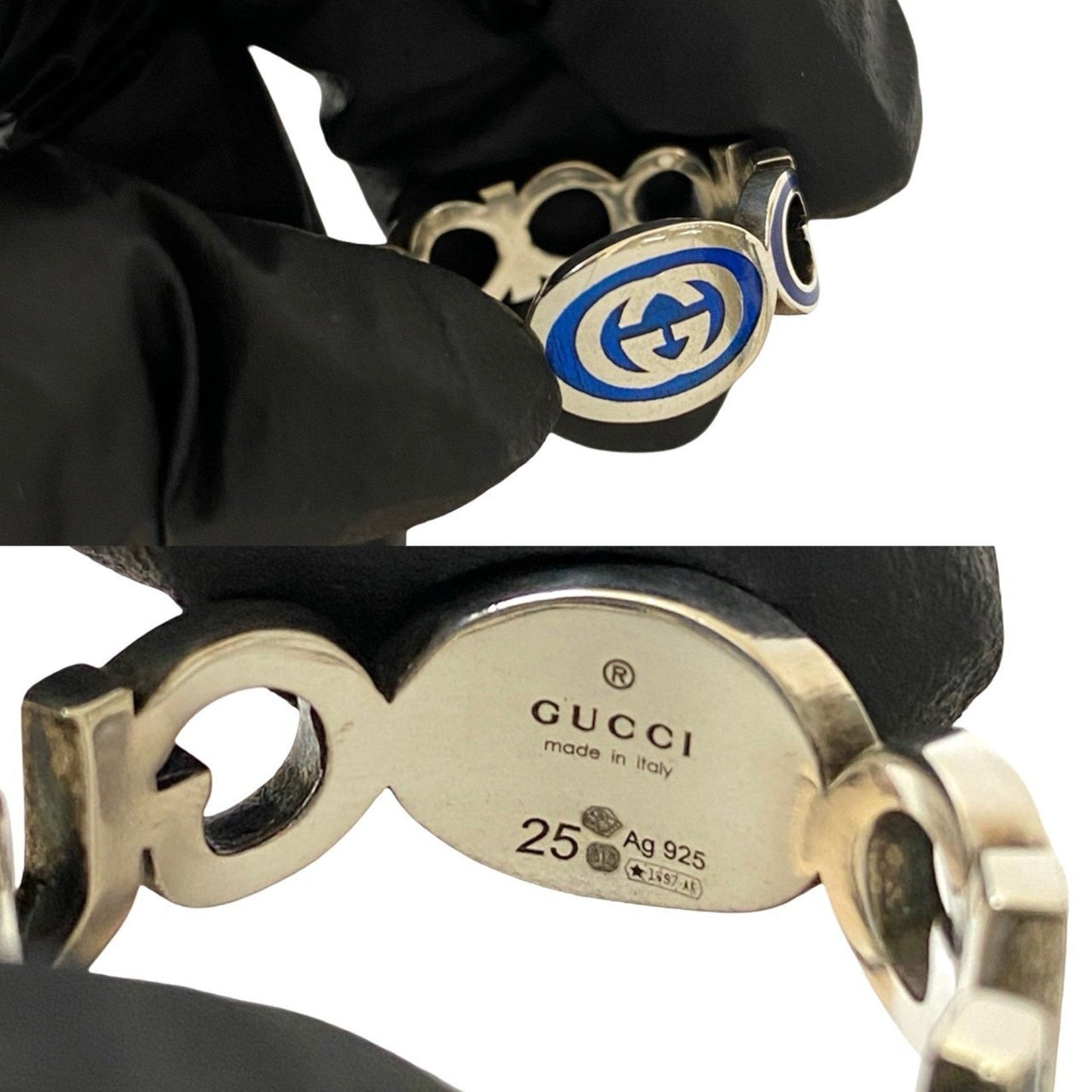 Gucci Silver Blue Silver 925 Band Ring ( )