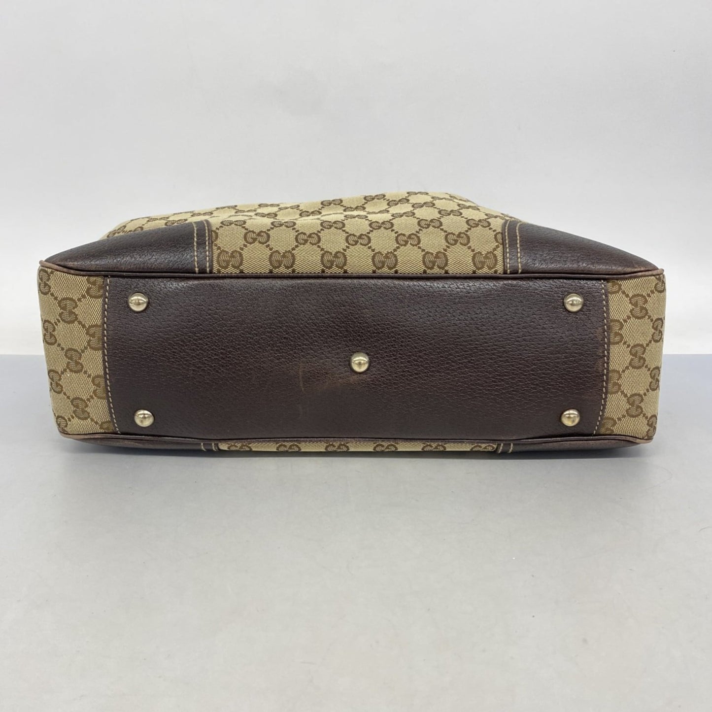 Gucci Beige Brown Canvas Tote Bag ( )
