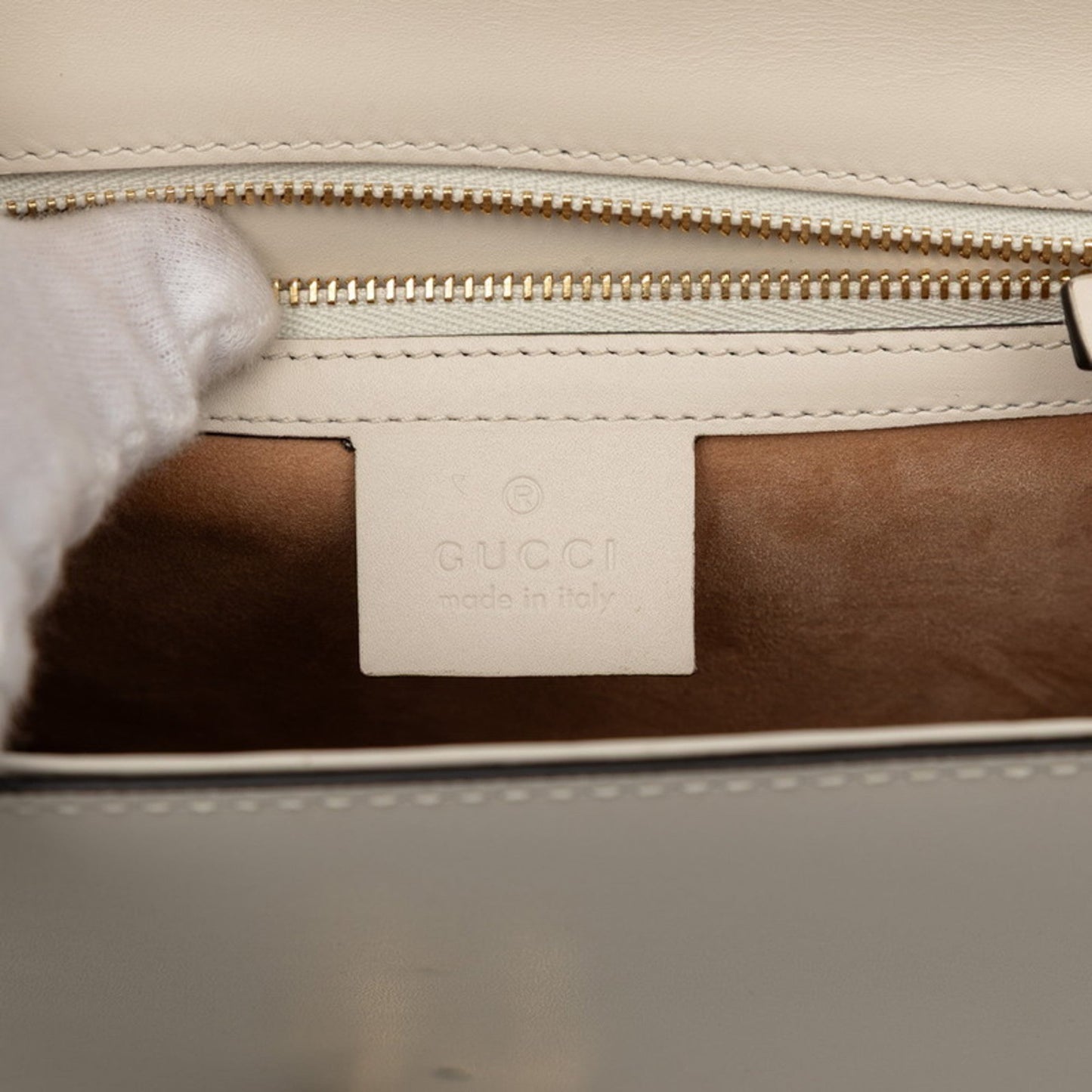 Gucci Multi-Color White Leather Handbag Shoulder Bag ( )