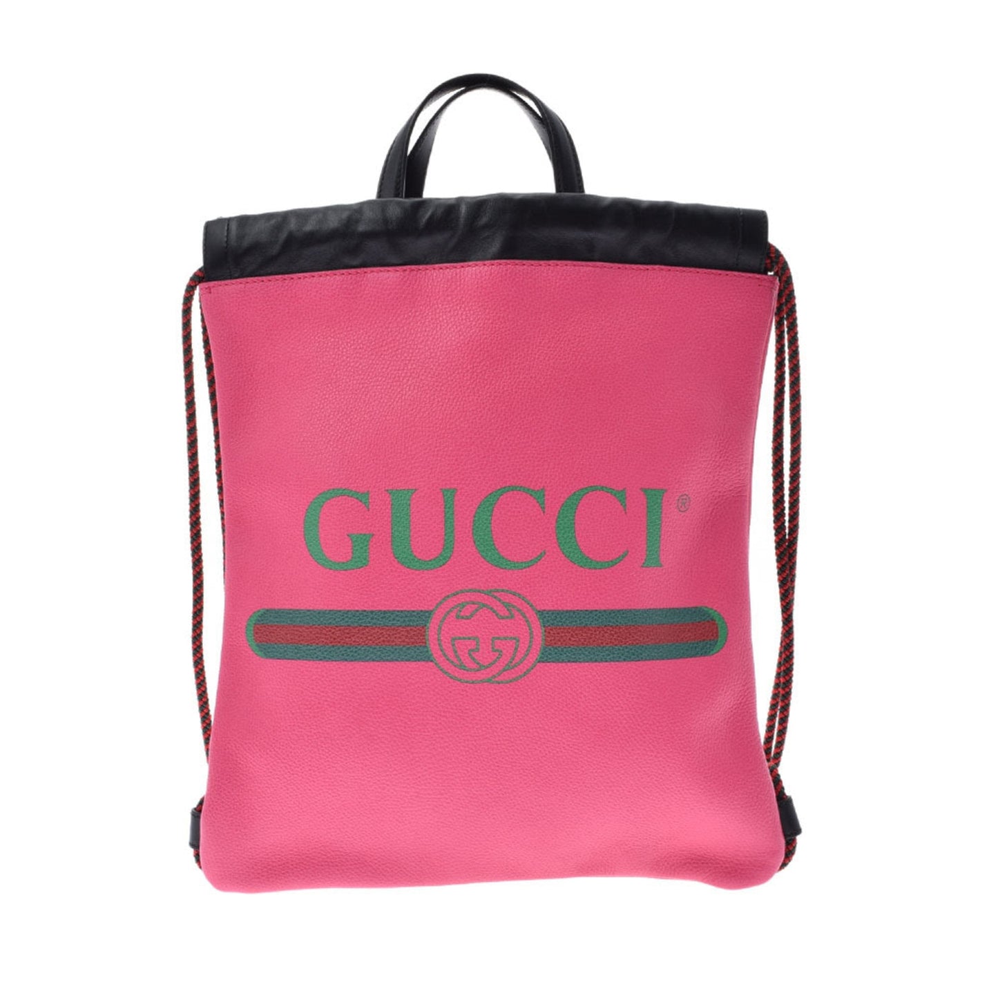Gucci Drawstring Small Backpack Pink 523586 Unisex Leather Backpack/Daypack