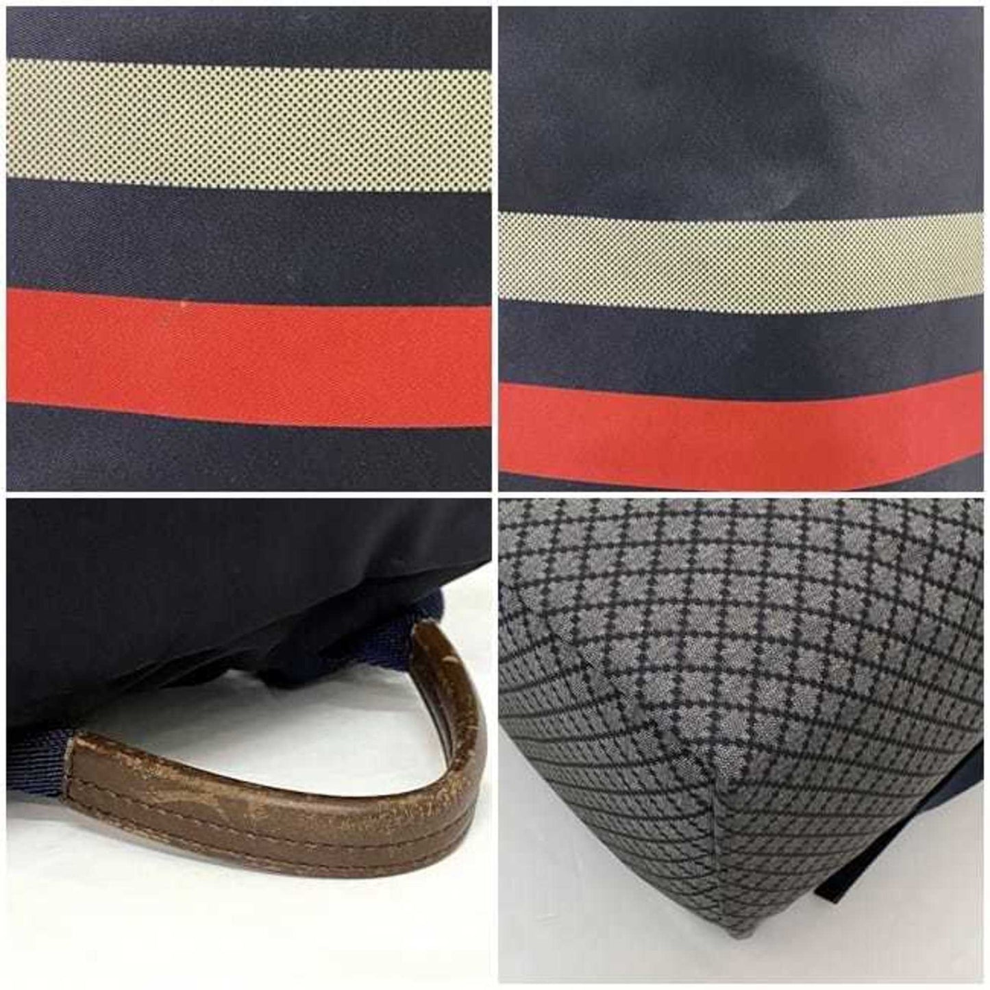 Gucci Diamante Gray Navy Nylon Leather Backpack ( )