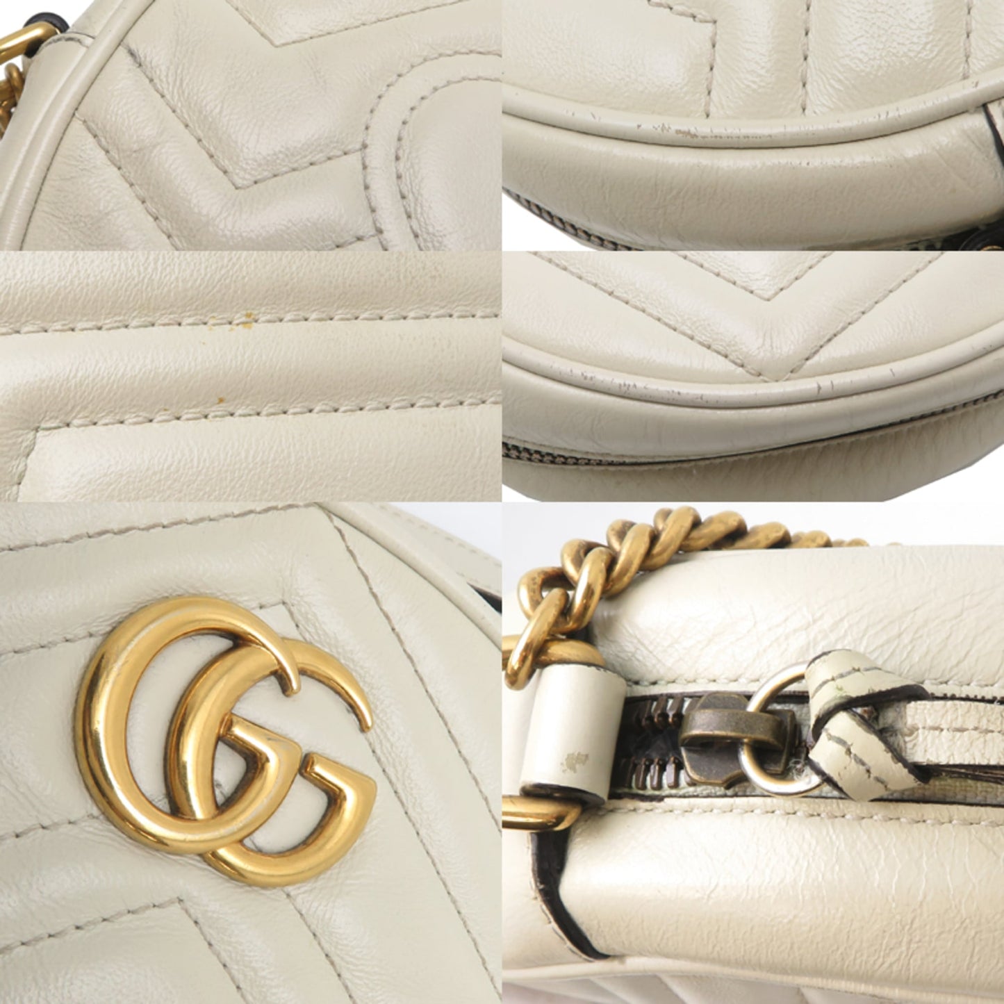 Gucci Ivory Leather Shoulder Bag ( )