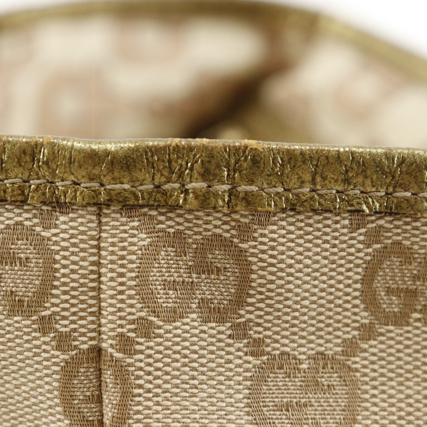 Gucci Brown Gg Canvas Leather Handbag ( )