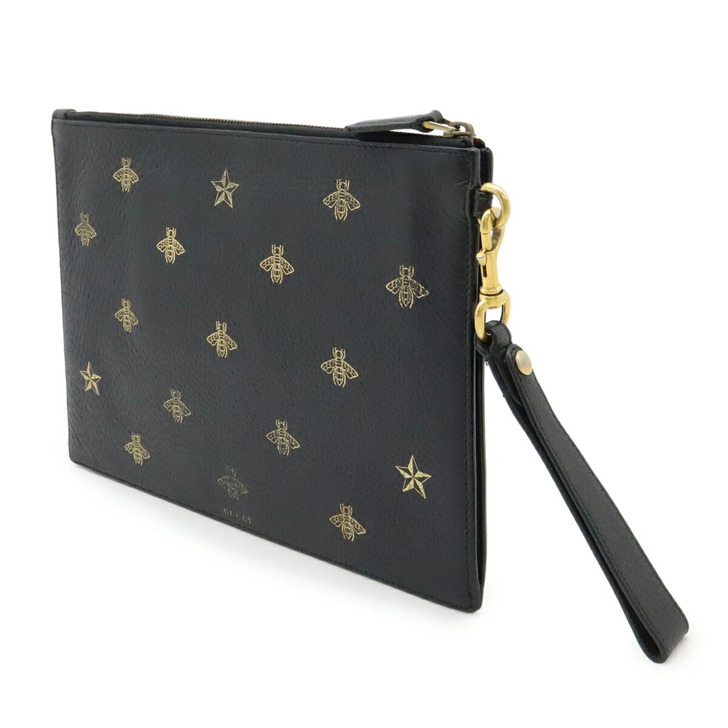 Gucci Black Leather Clutch Bag Pouch ( )